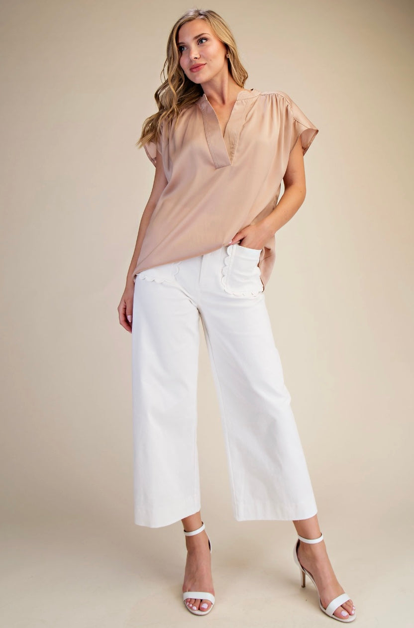Colette Cropped Wide Leg Pant