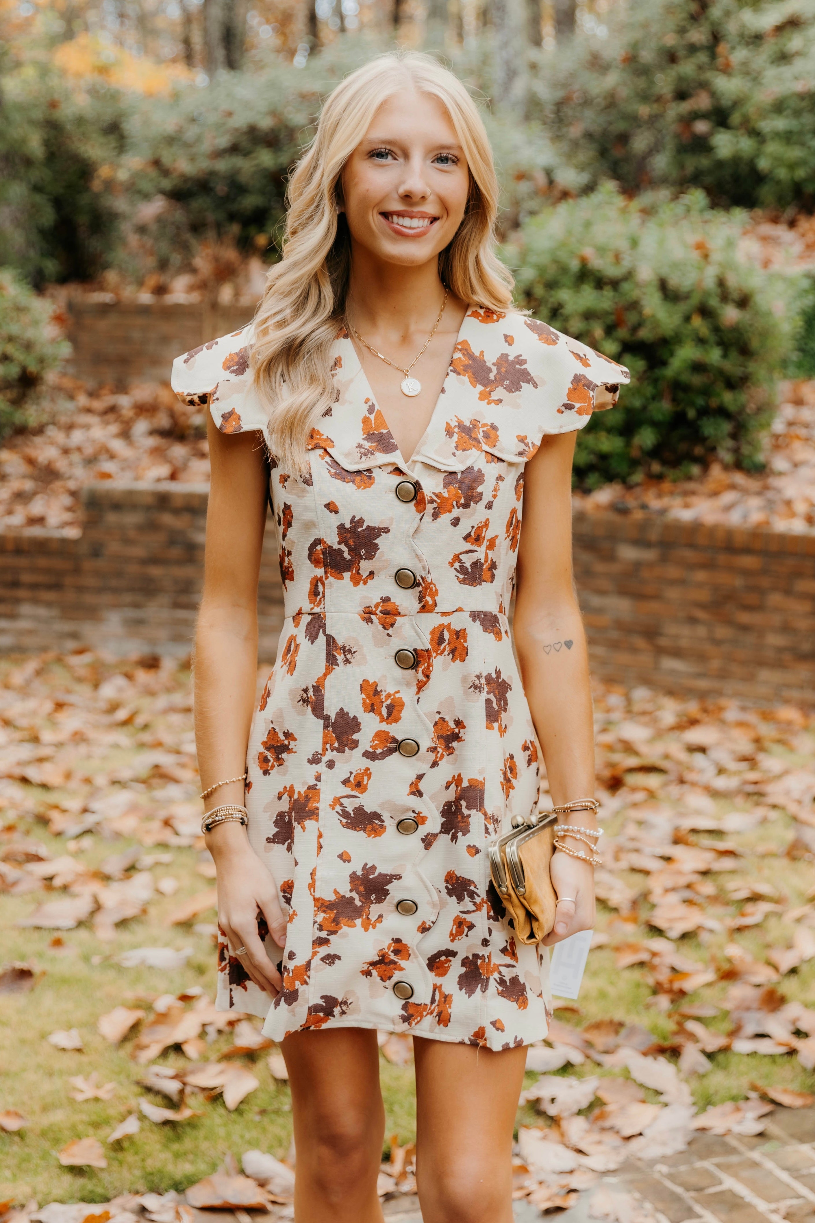 Rowan Floral Print Scalloped Detail Dress - Final Sale 25% off in cart