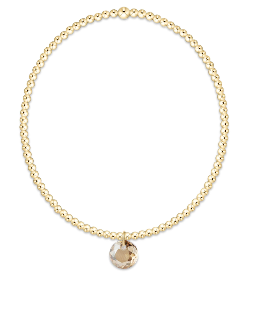 EXTENDS Classic Gold 3mm Bracelet - Reflection Charm 11