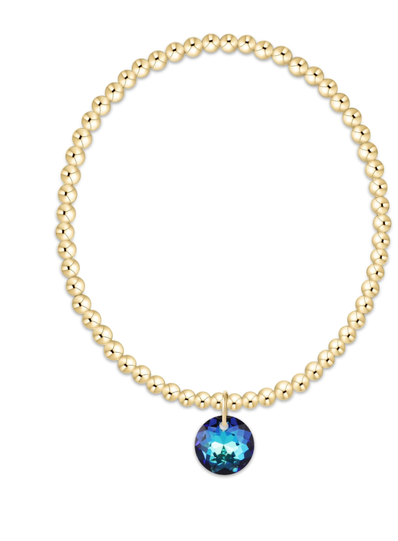 EXTENDS Classic Gold 3mm Bracelet - Reflection Charm 12