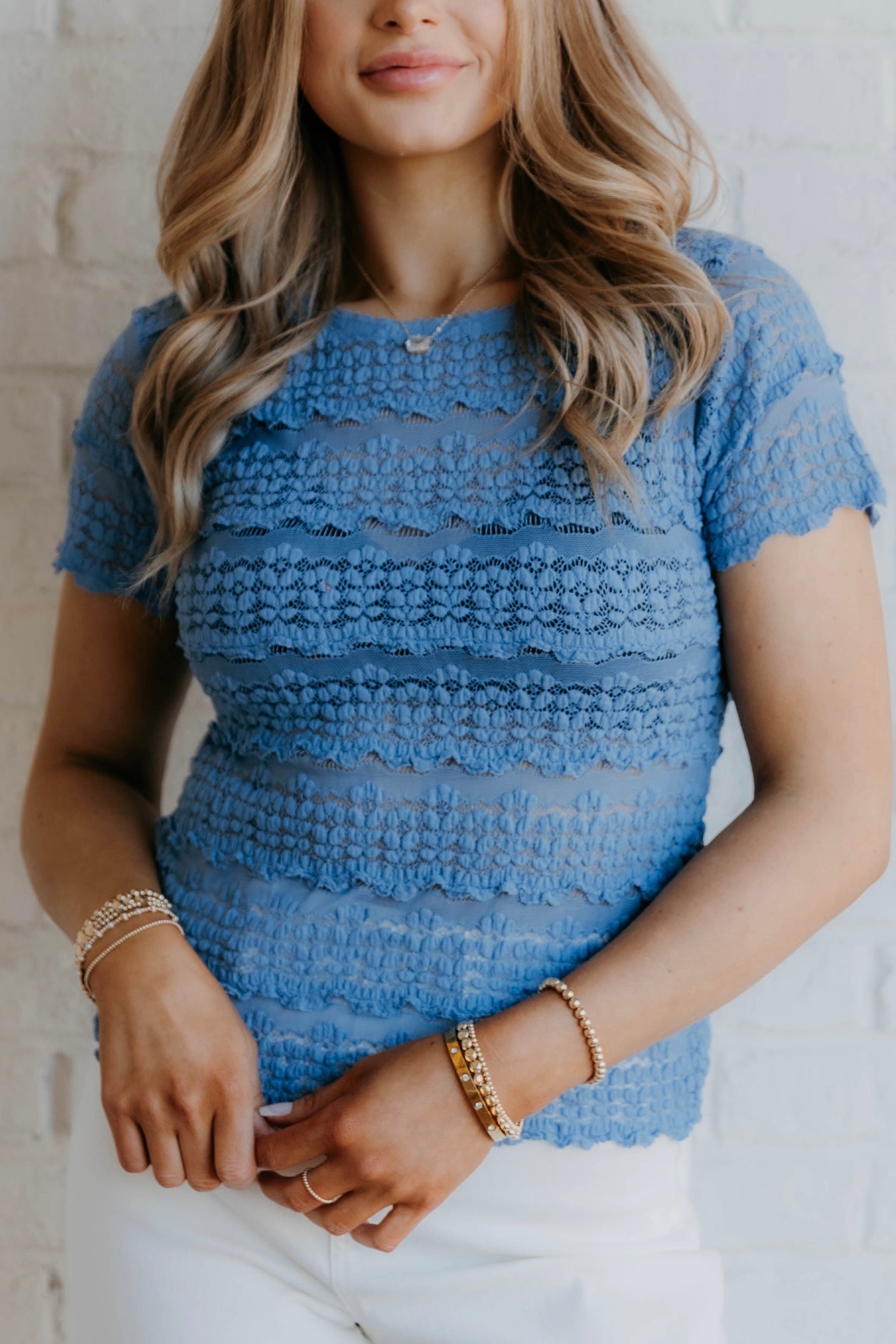 Free People Angelina Lace Tee