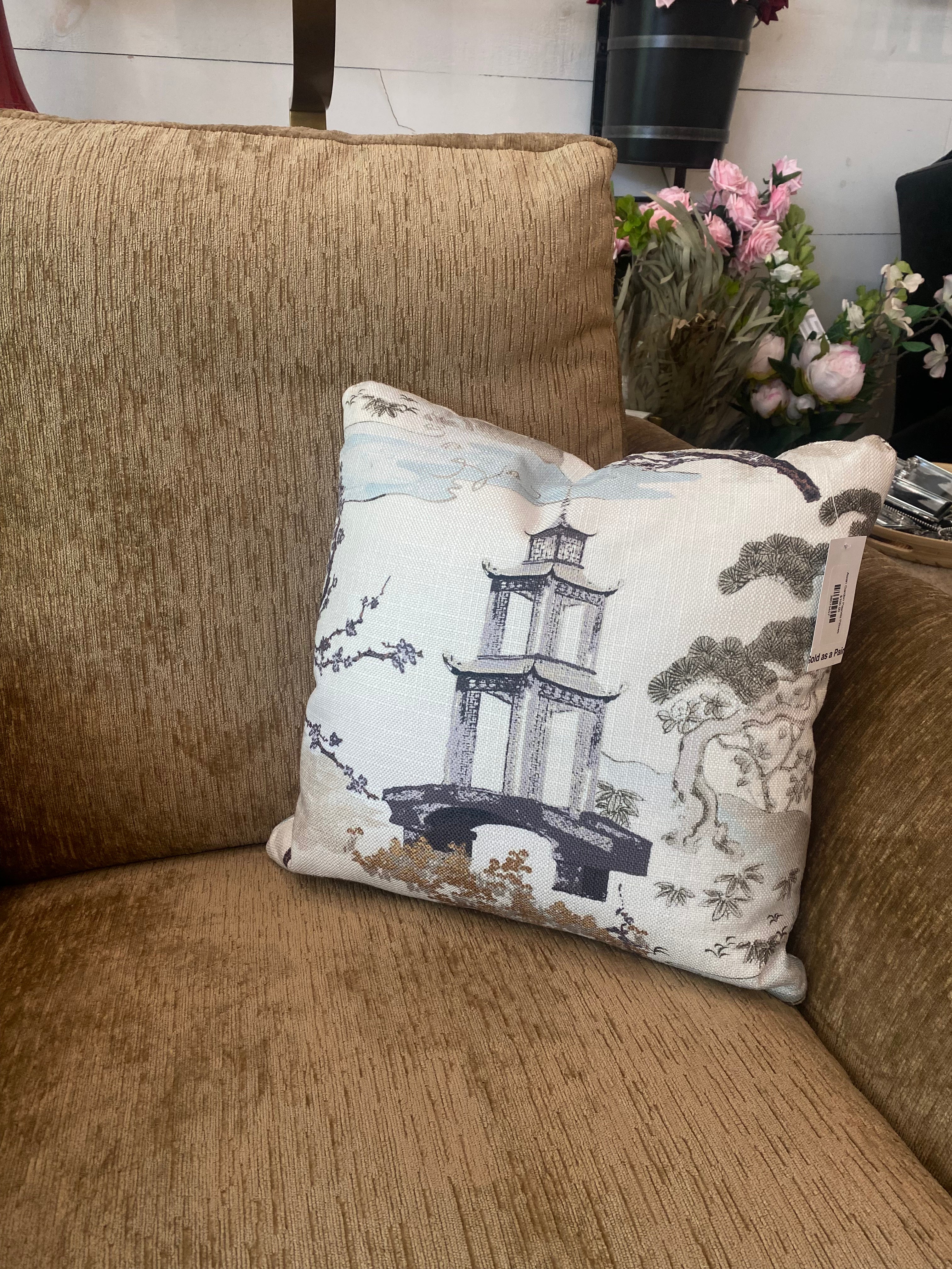 Asian Garden Pagoda Pillows