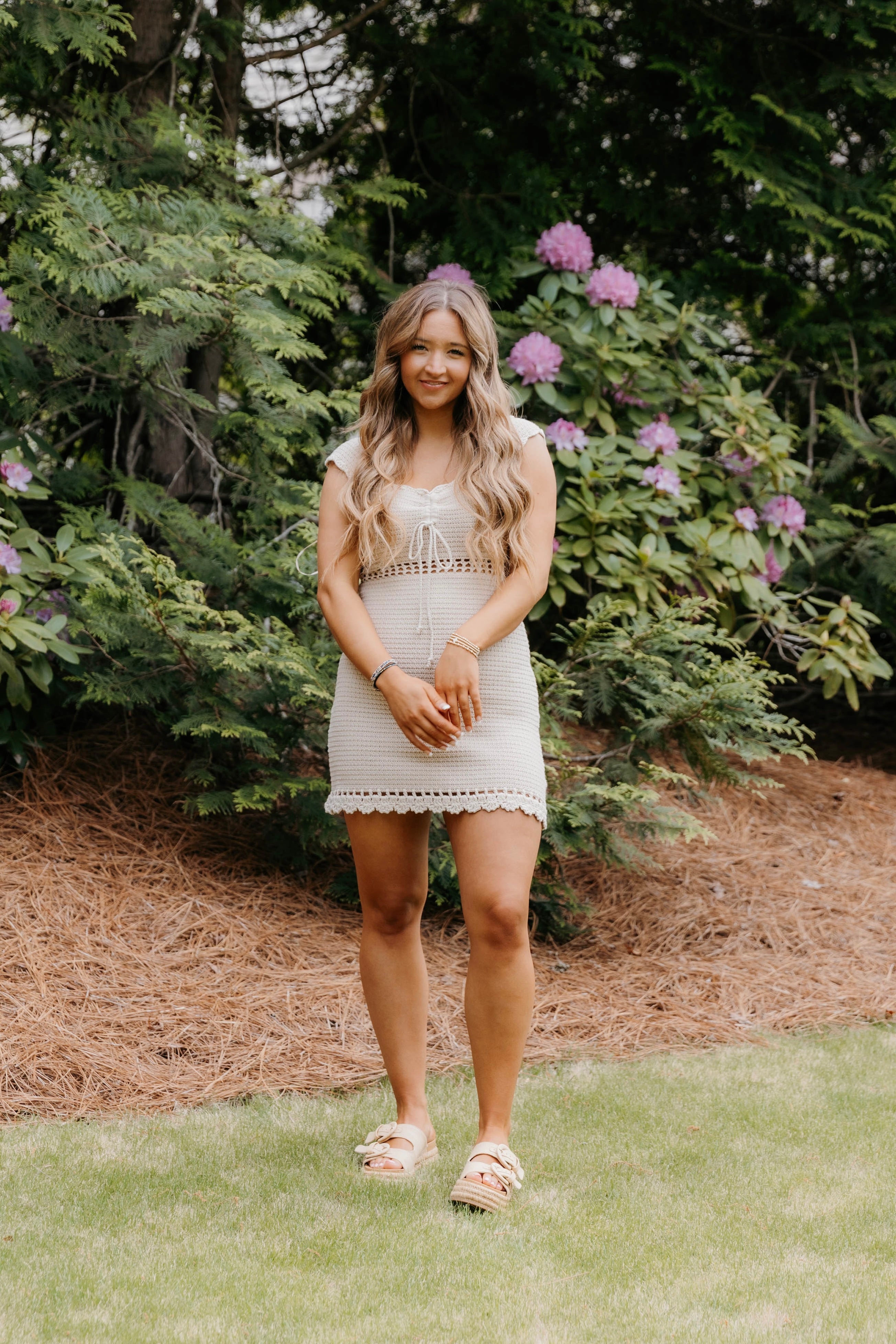 Lauryn Ruched Crochet Dress - Final Sale 25% off in cart