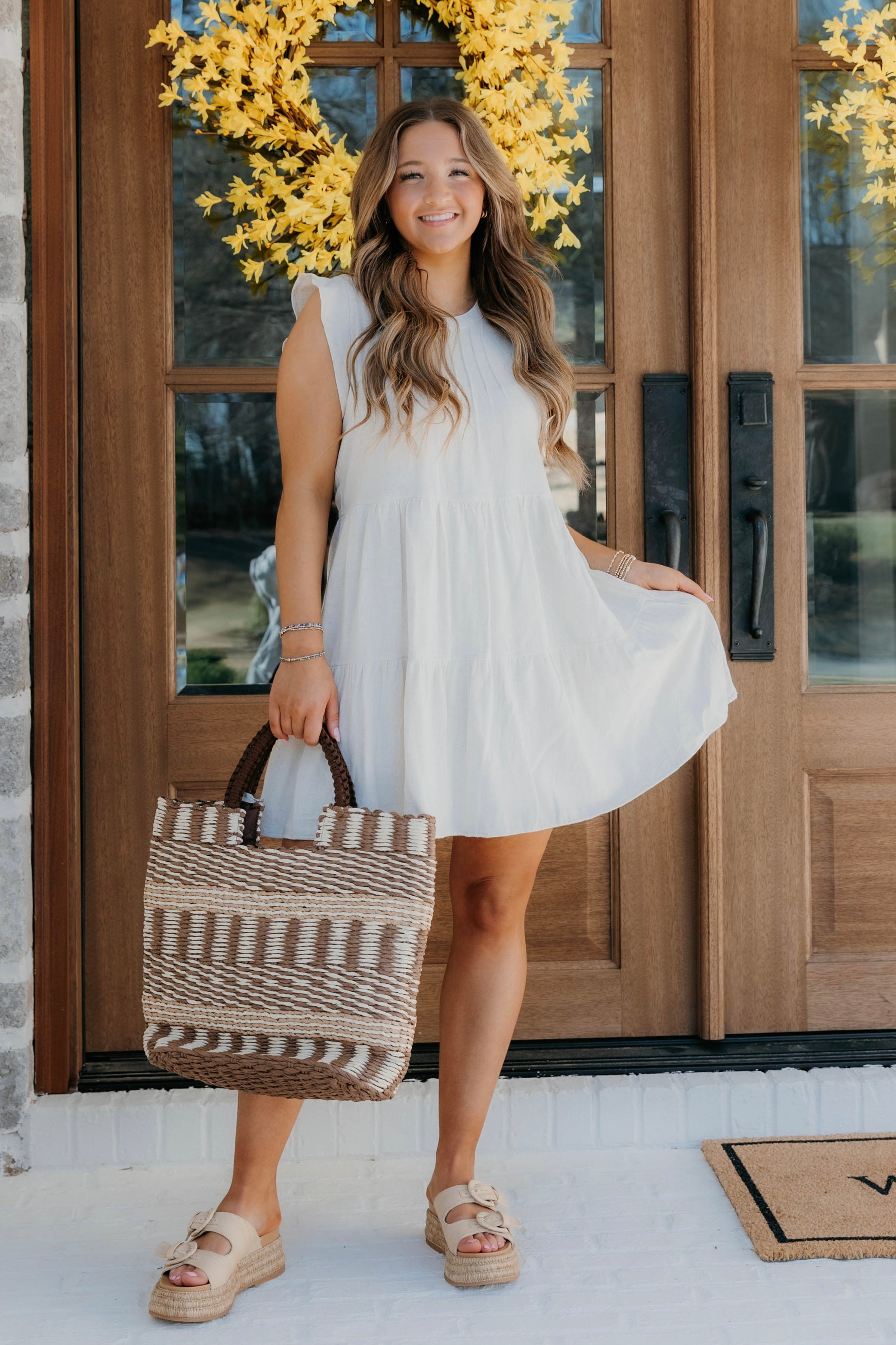 Milena Flutter Sleeve Tiered Mini Dress - Final Sale 25% off in cart