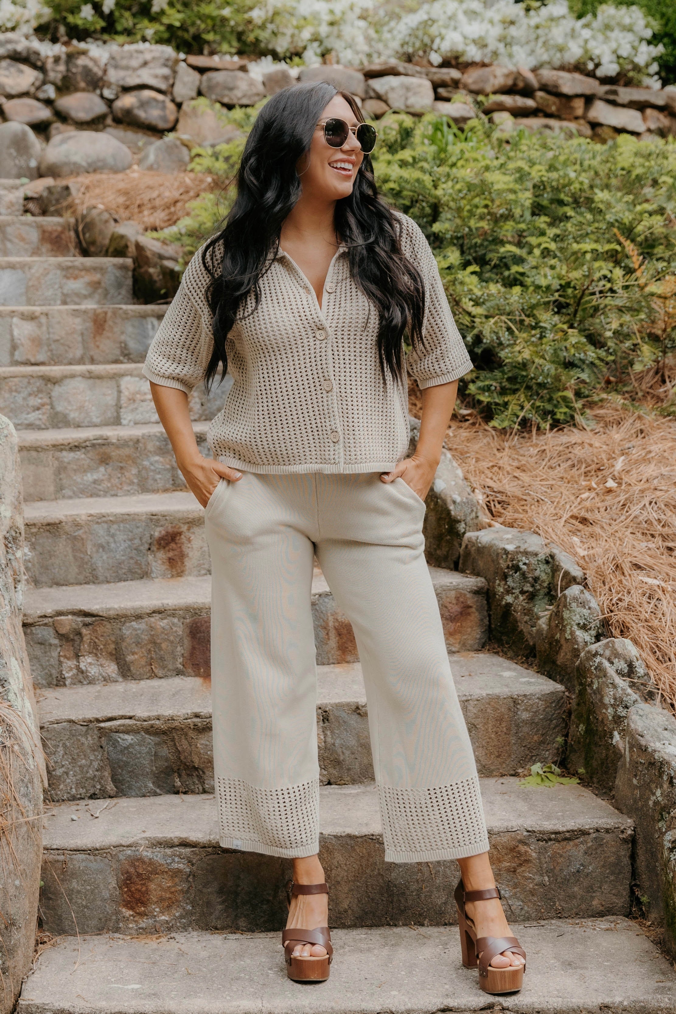 Barefoot Dreams Sunbleached Buttoned Short Sleeve