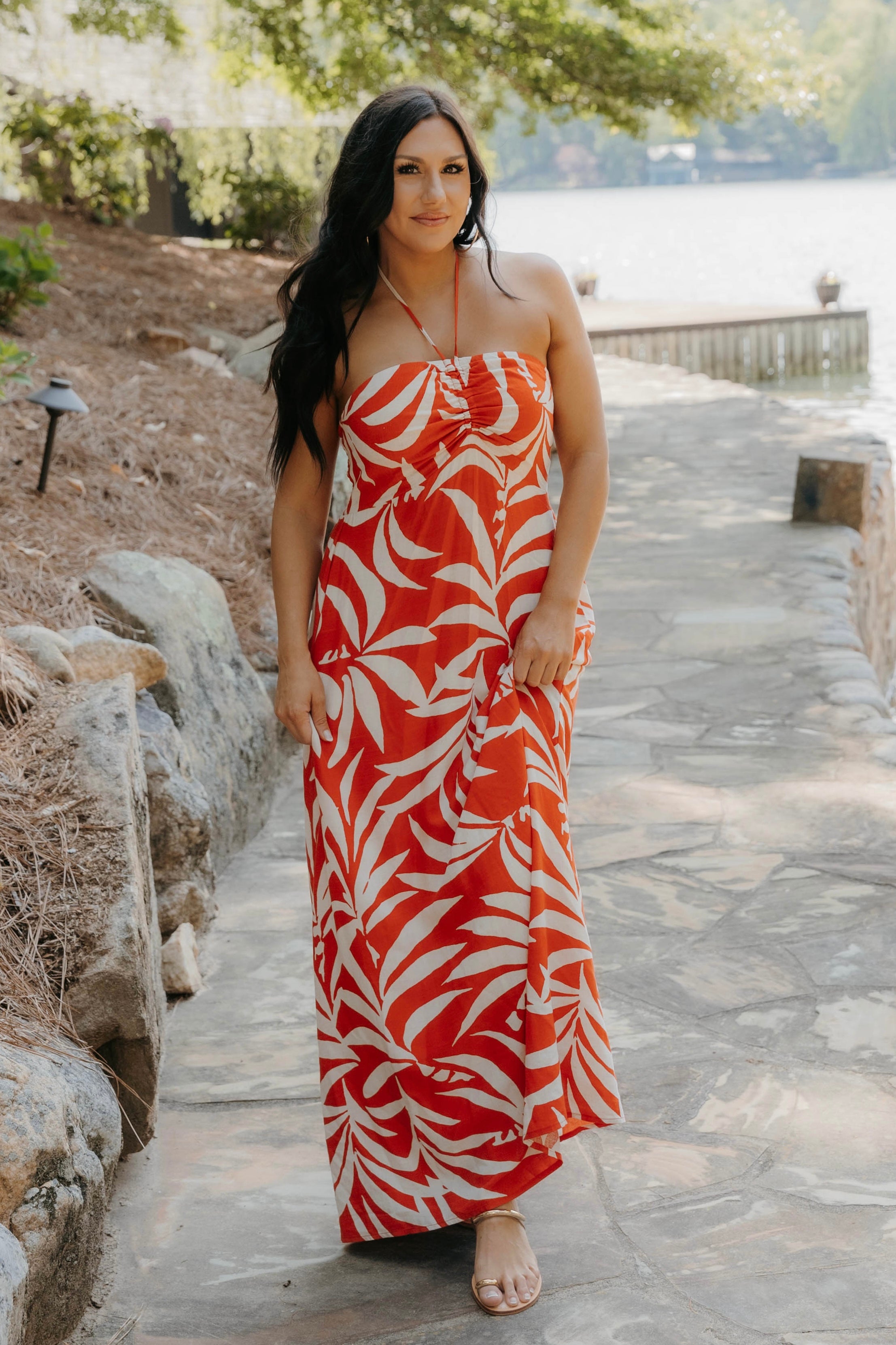 Z Supply Elodi Palm Floral Midi Dress - Final Sale 40% off in cart