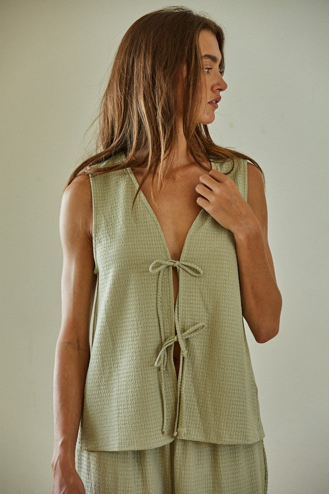 Cerena Vest Tie Top - Final Sale 40% off in cart