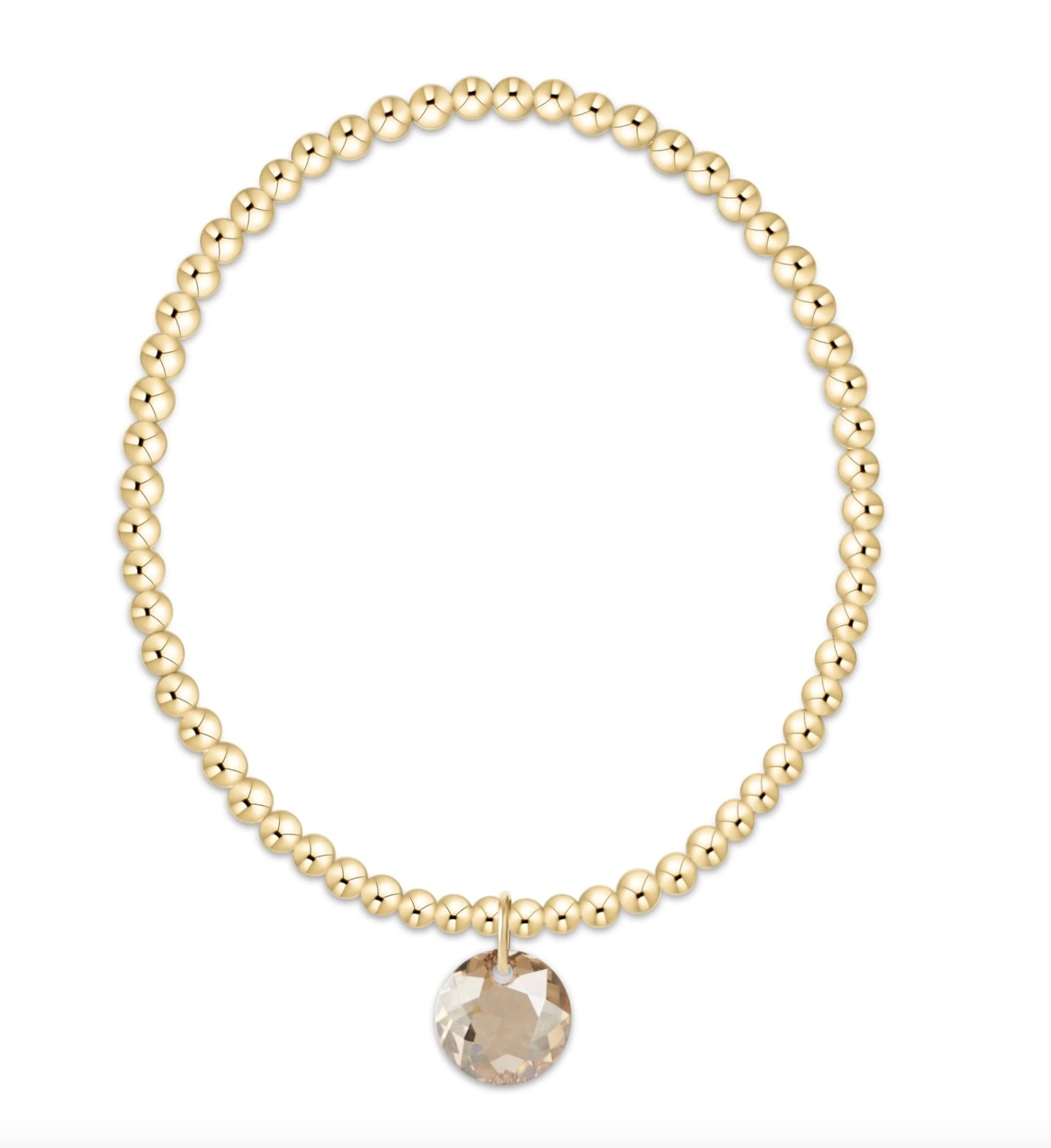 Classic Gold 3mm Bracelet - Reflection Charm - 11