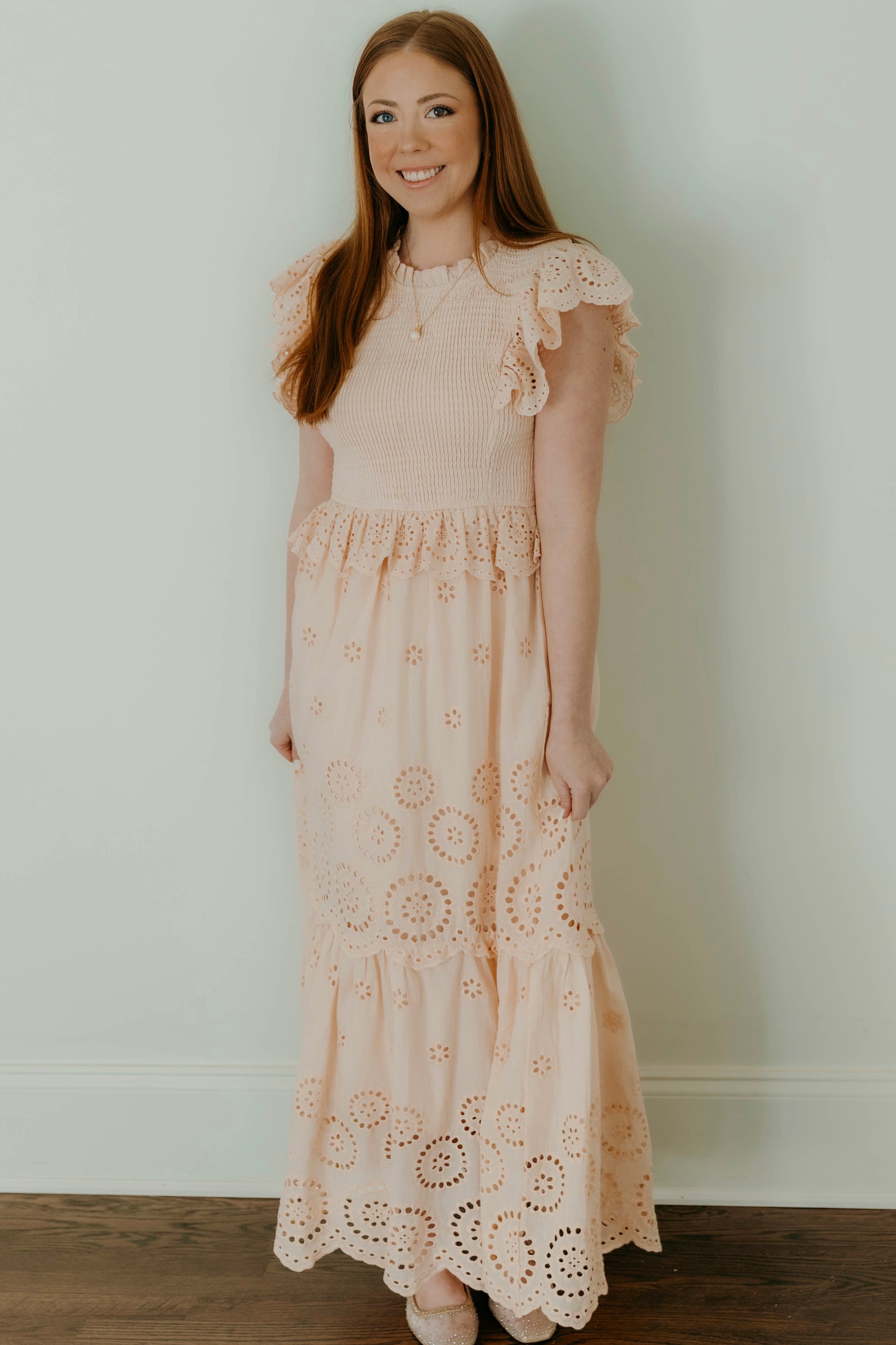 Tinsley Eyelet Lace Ruffle Detail Dress - Final Sale 40% off in cart