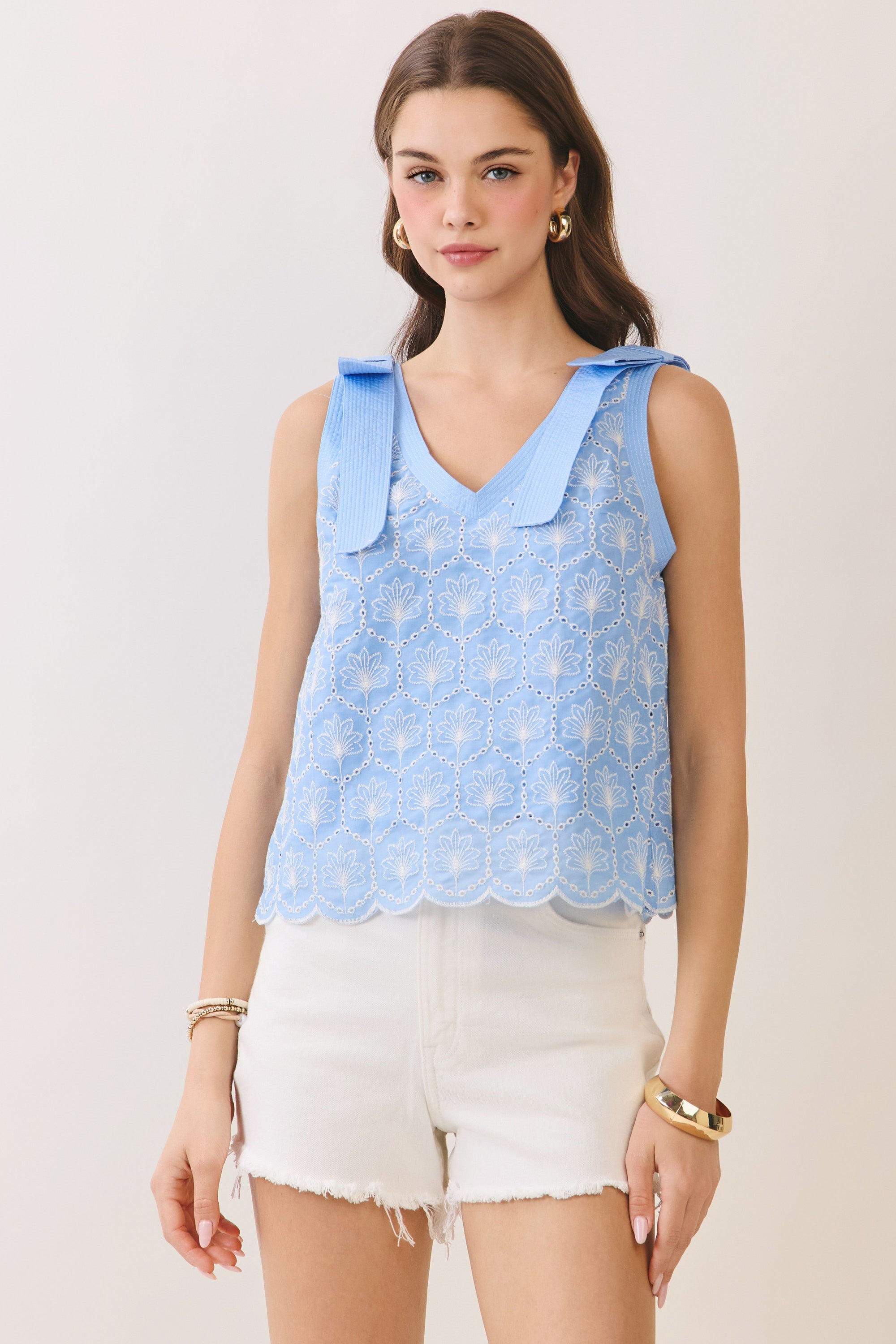 The Carolina Eyelet Top