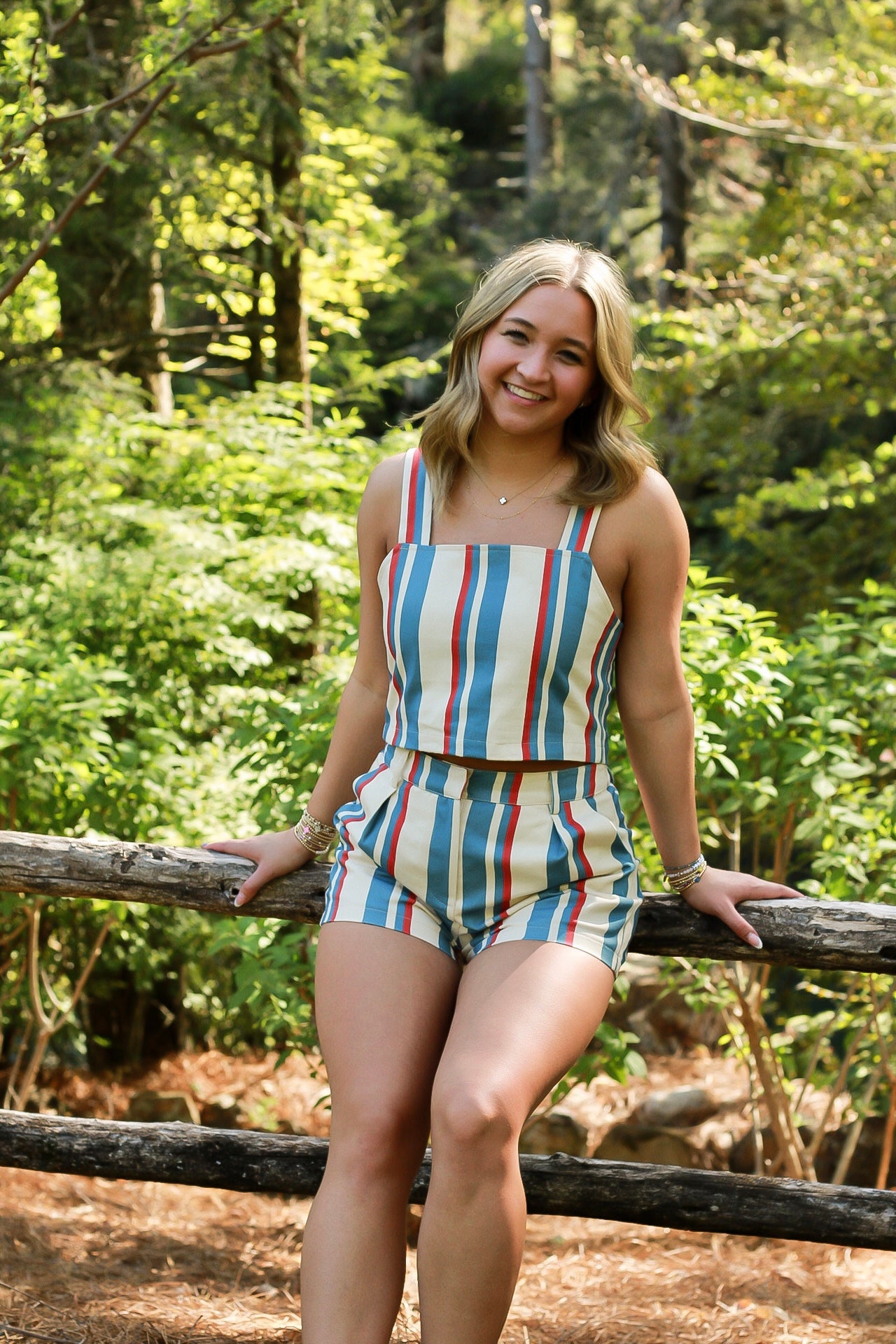 Hollis Striped Tailored Shorts