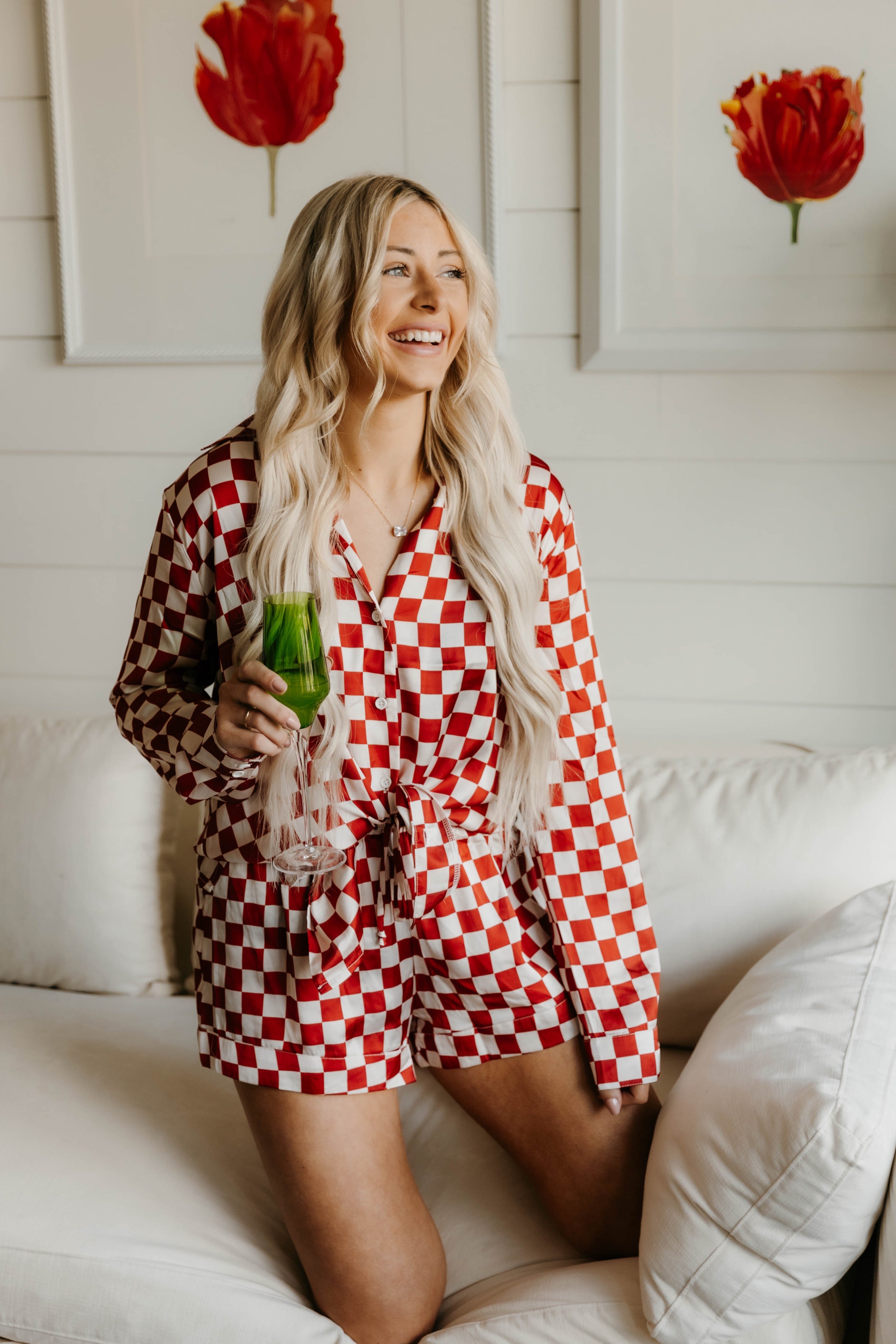 Show Me Your Mumu Early Riser PJ Set - Checker Silky