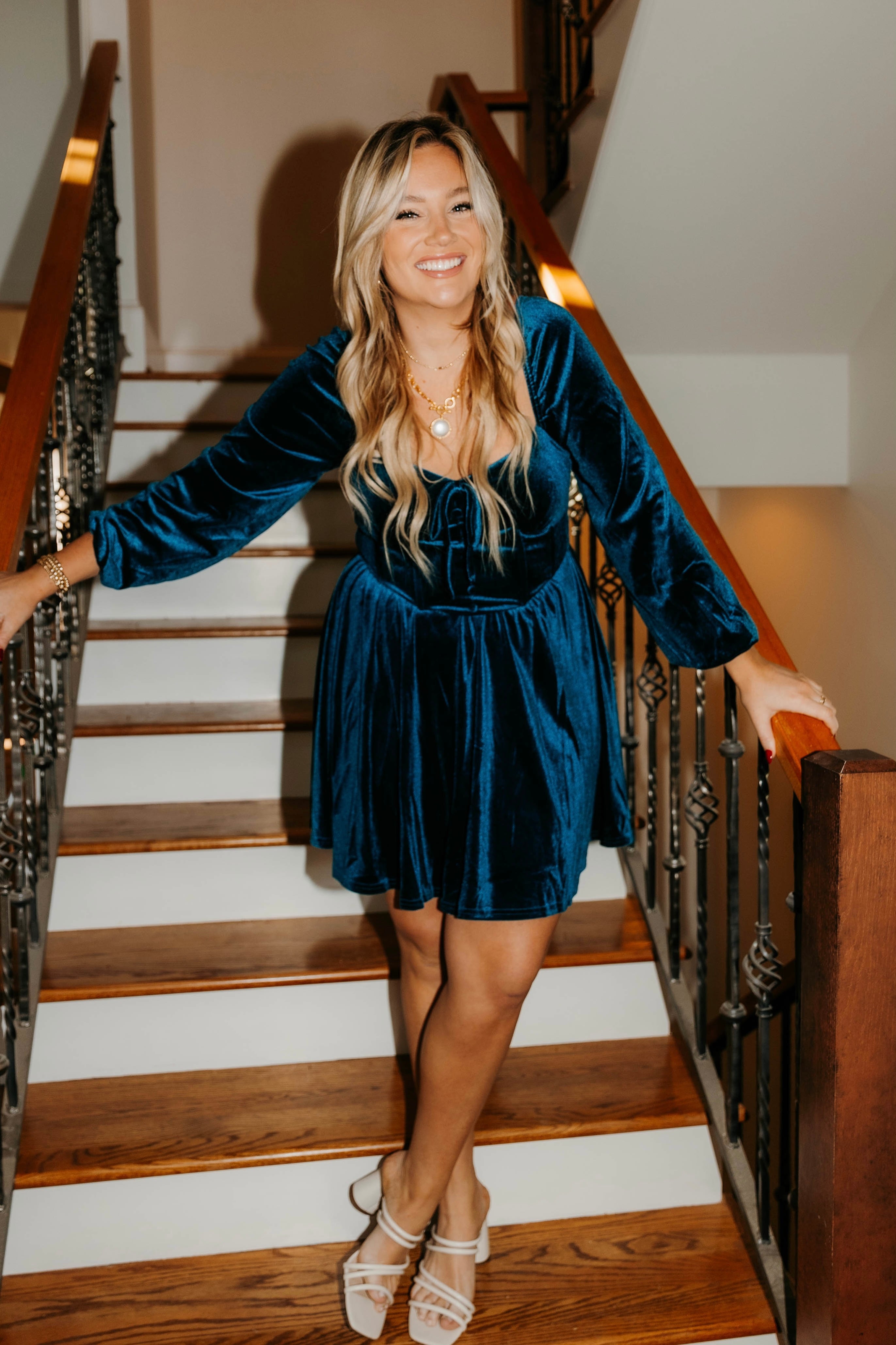 Ivy Velvet Button Down Tie Front Dress