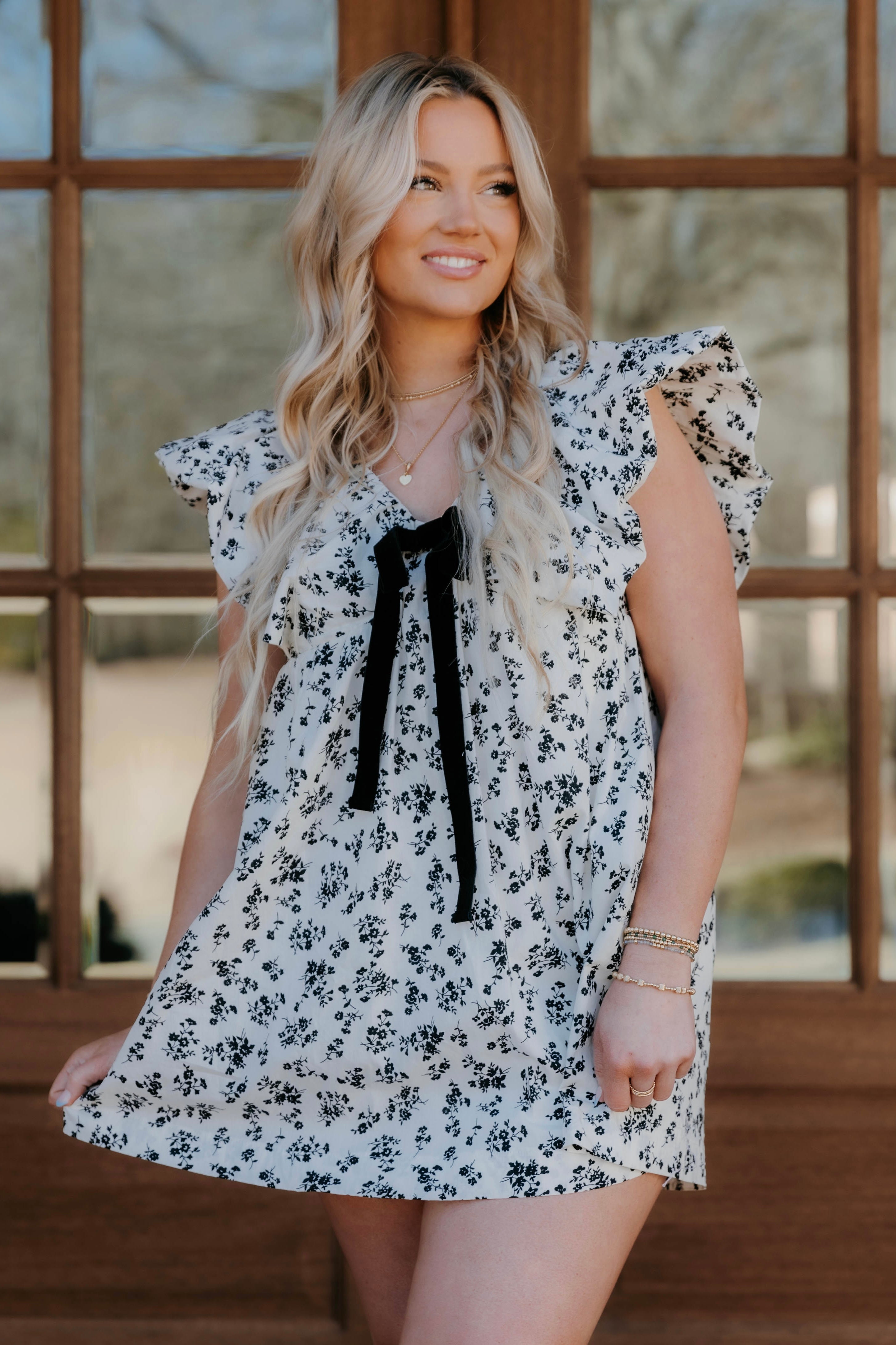 Ellianna Ruffle Sleeve Mini Dress