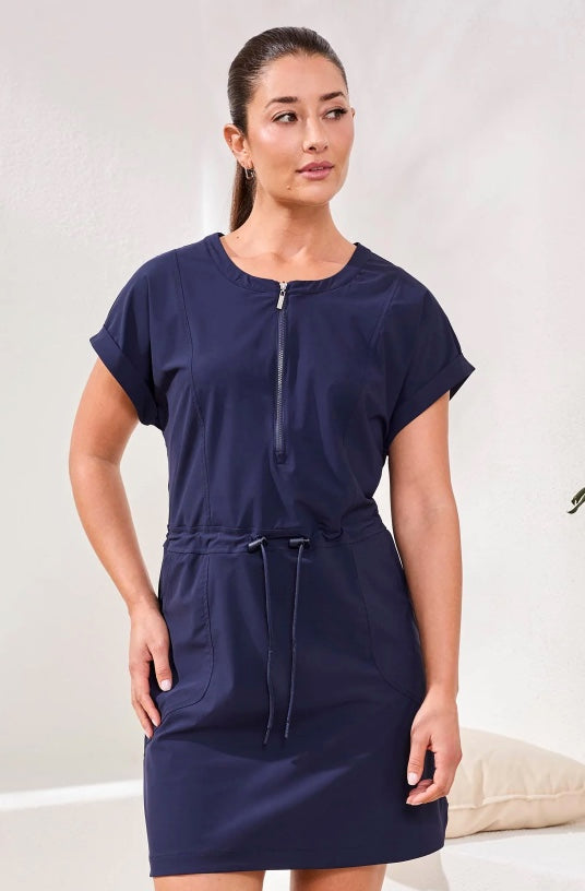 Tribal Serria Short Sleeve Zip Dress