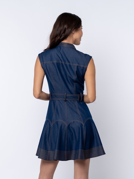 Iona Belted Denim Mini Dress