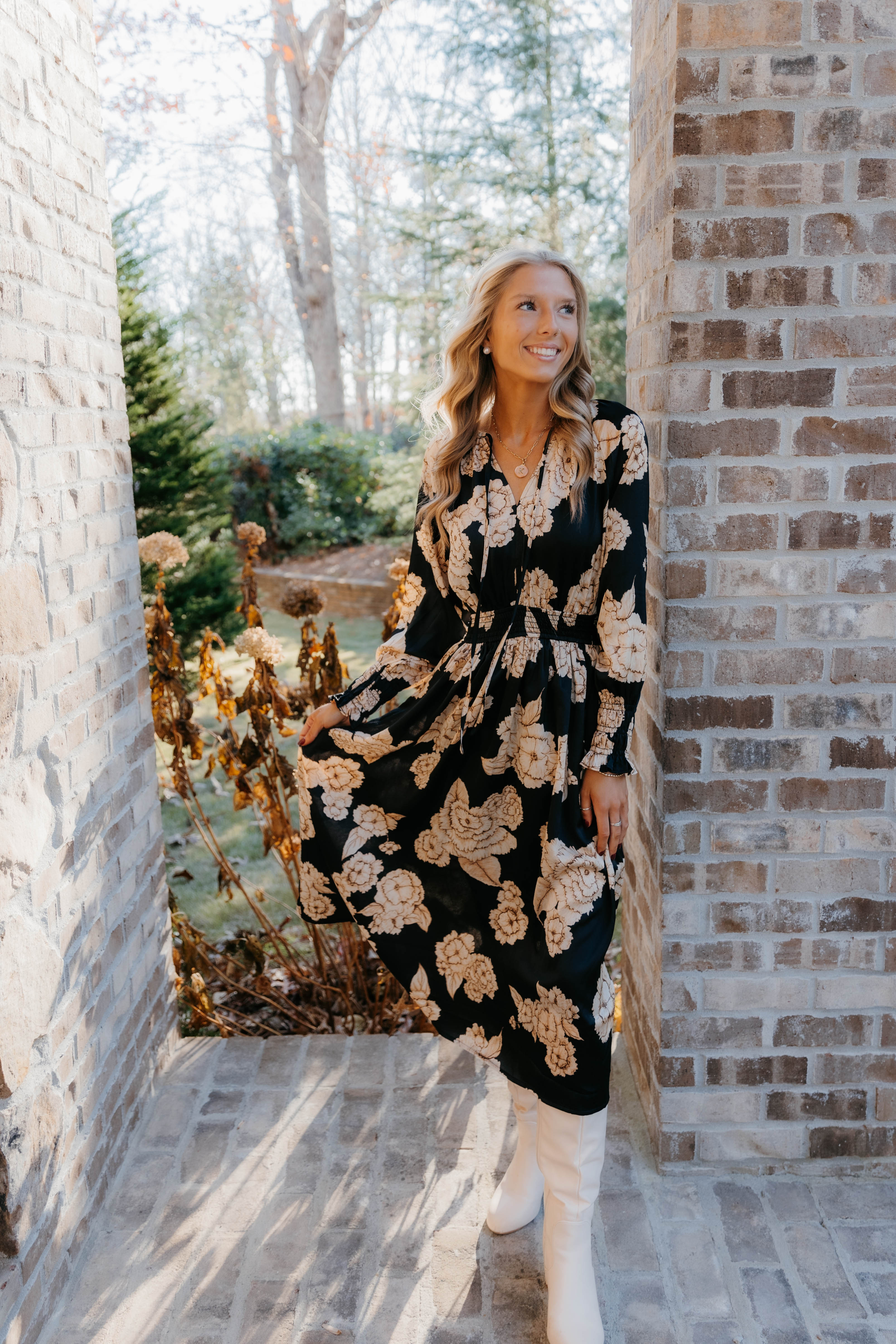 Azalea Floral Print Midi Dress