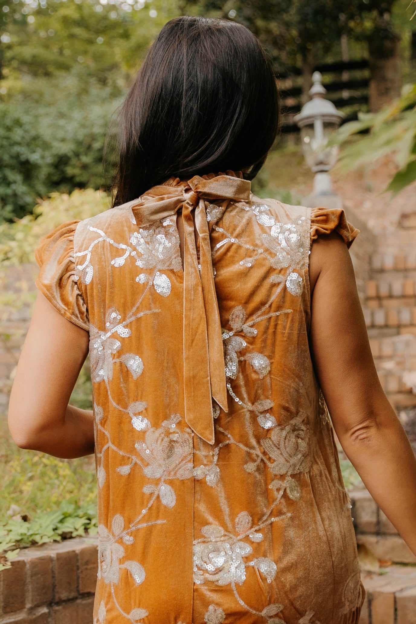 Kinley Floral Embroidery Velvet Dress - Final Sale 40% off in cart