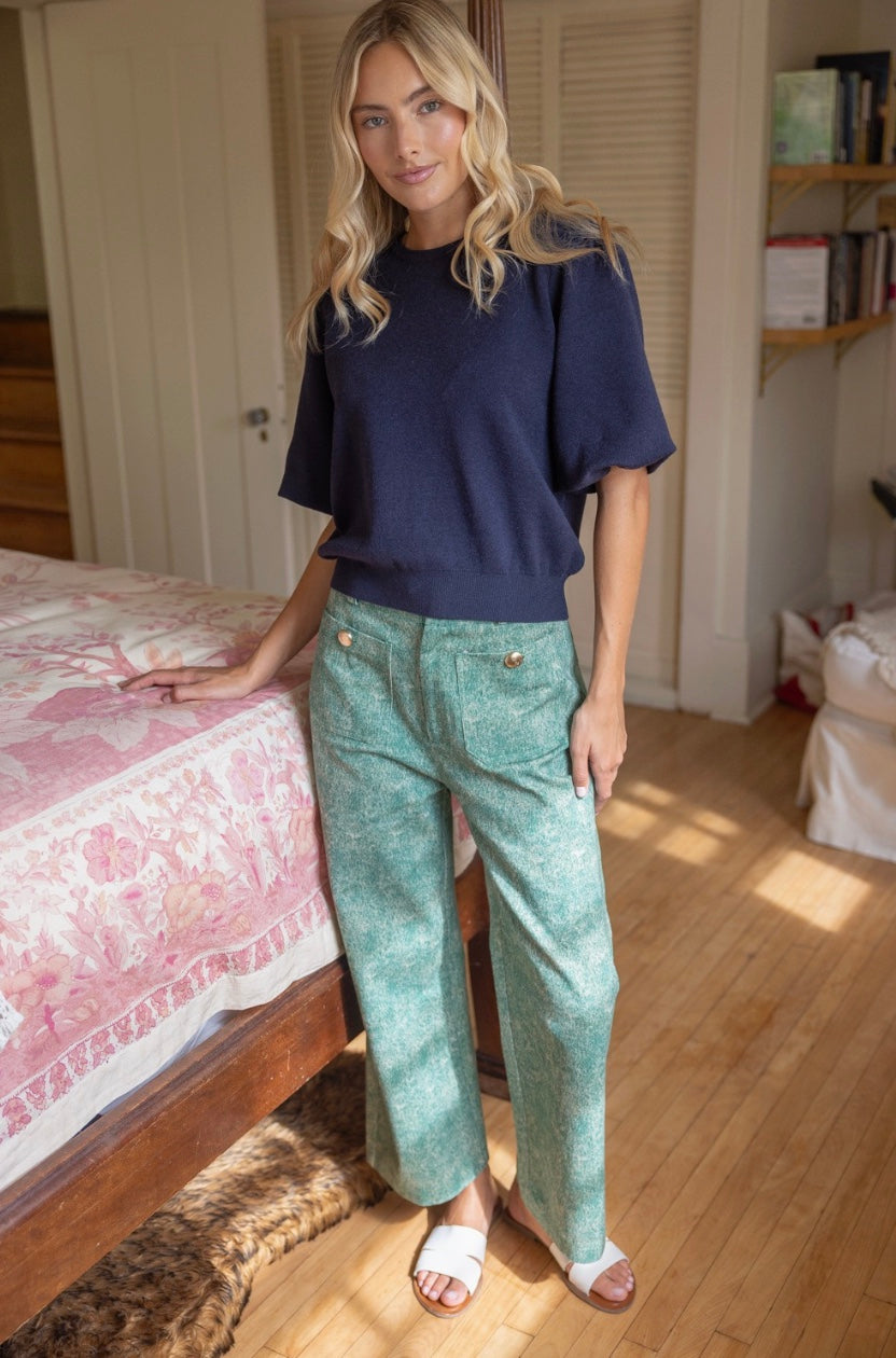 Gurla Green Straight Leg Pants
