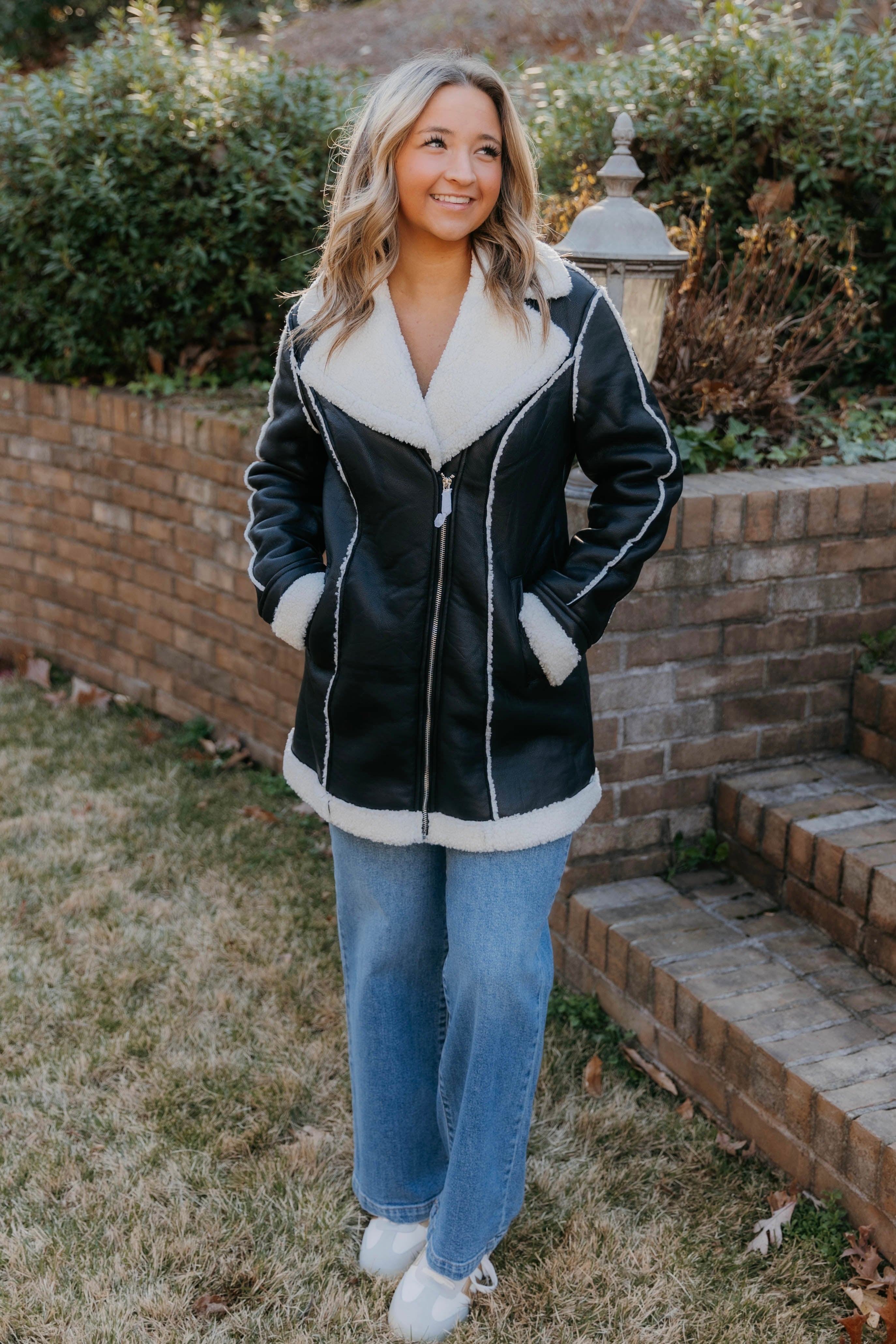 Adriana Vegan Leather Midi Coat