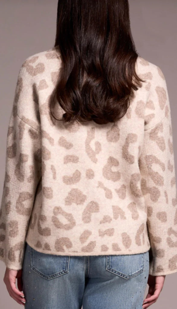Tribal Leopard Print Sequin Sweater