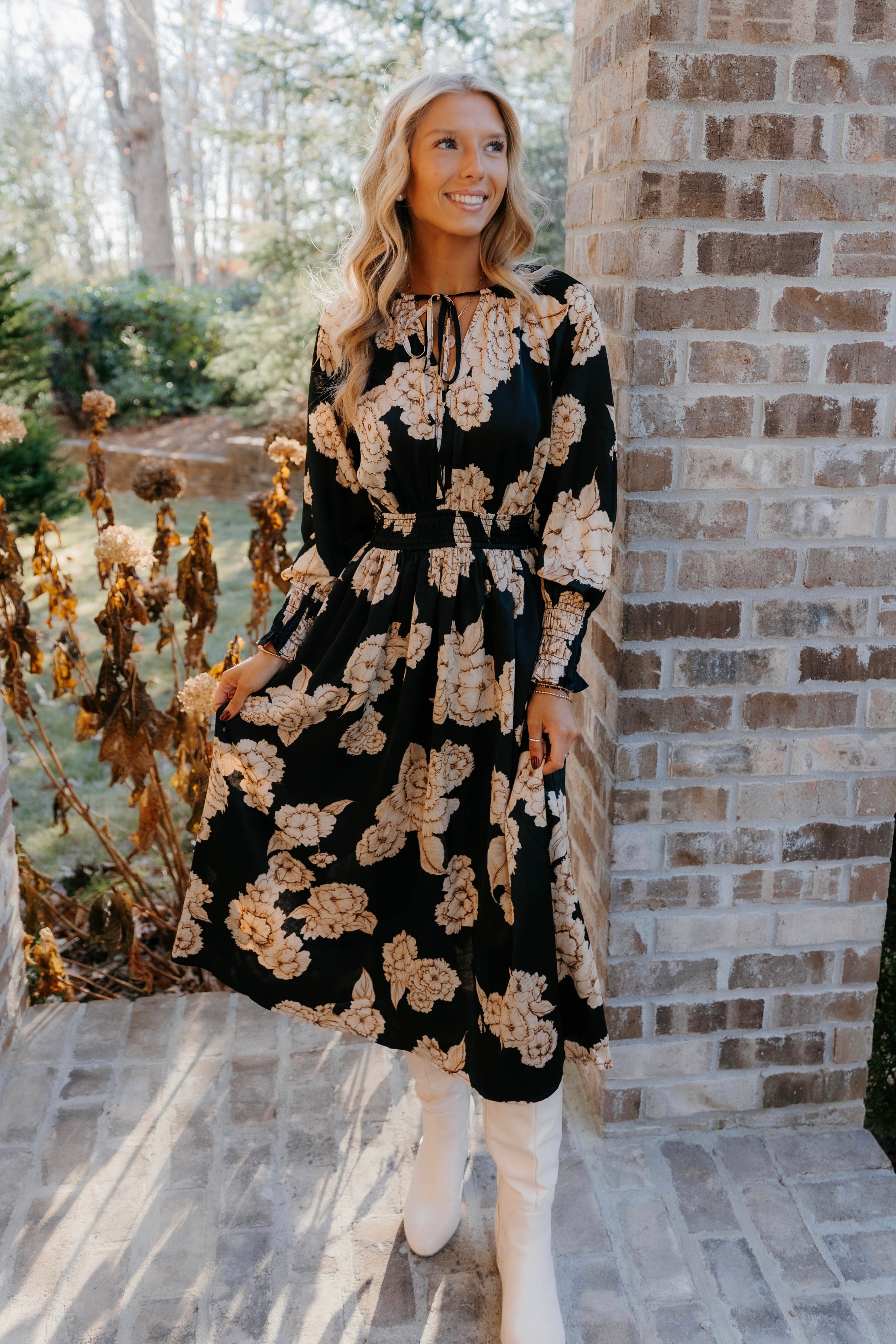 Azalea Floral Print Midi Dress