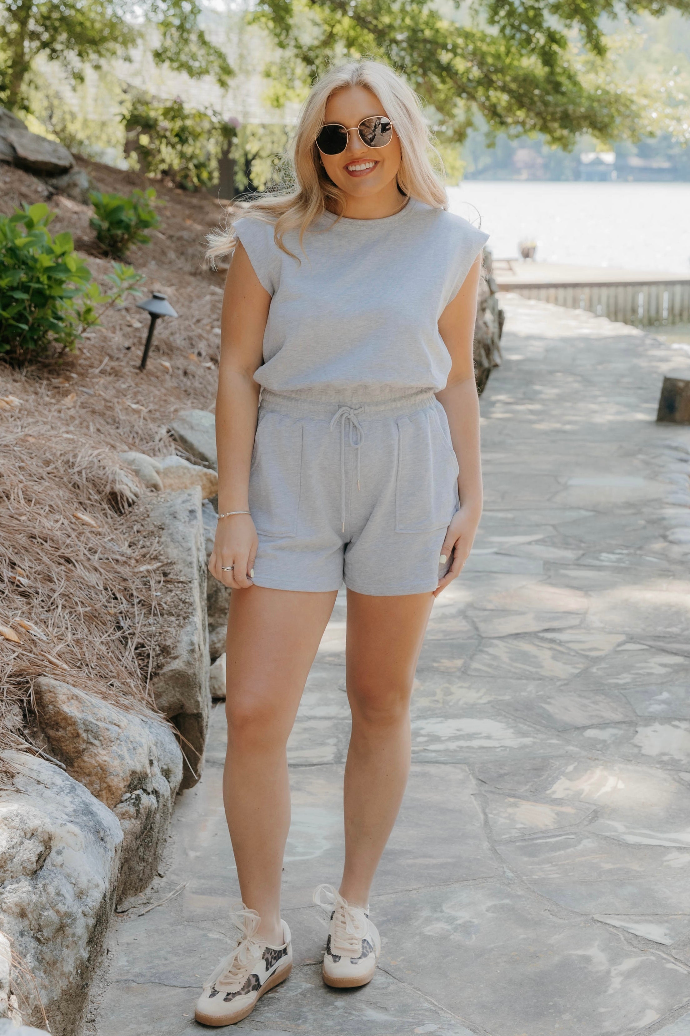 Drew Sleeveless Drawstring Waist Romper