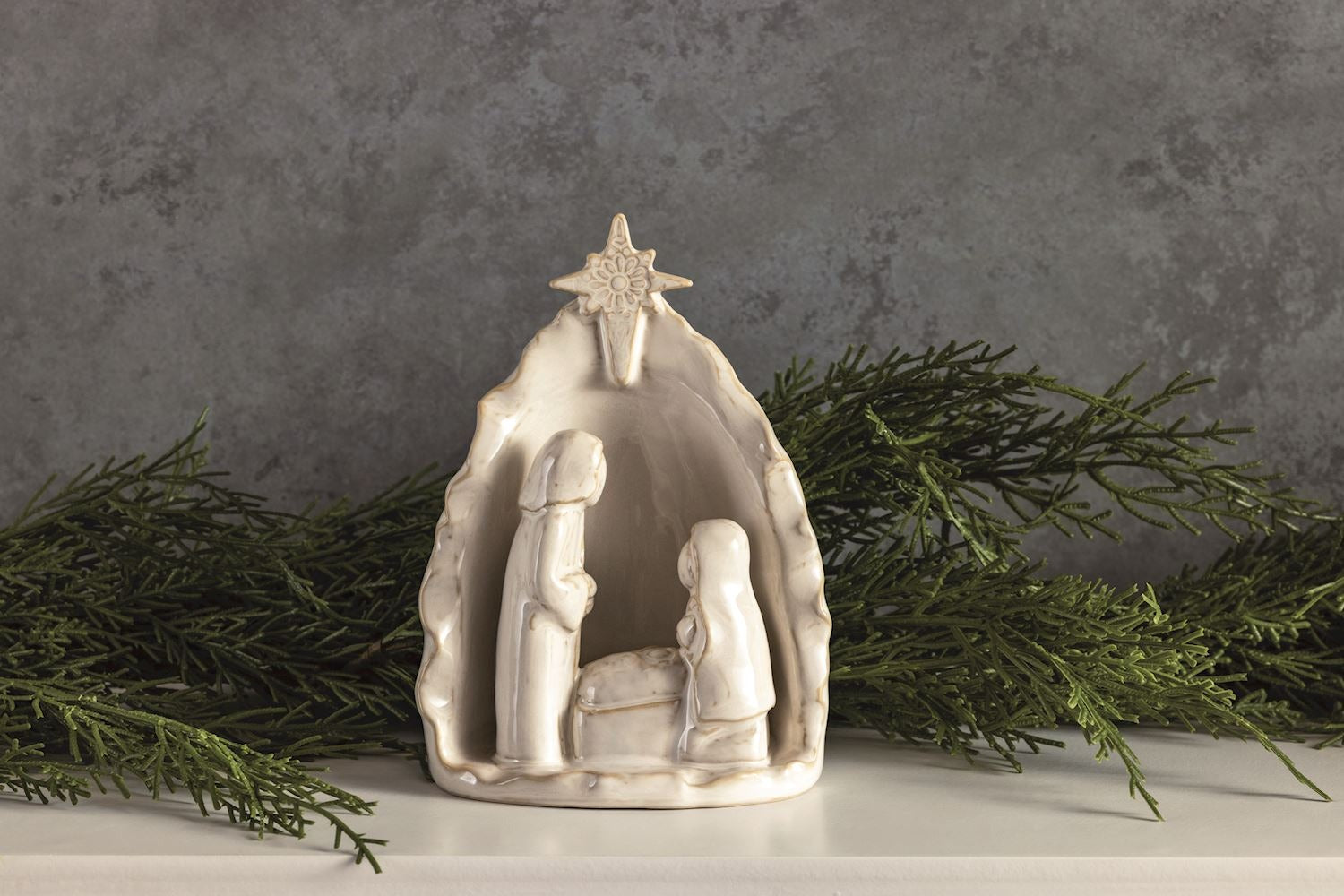 White Stoneware Nativity