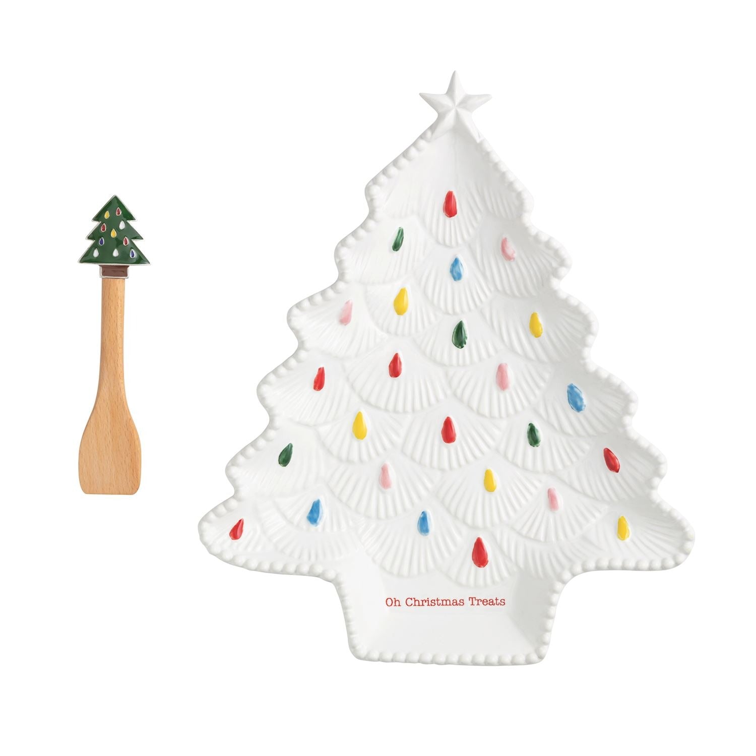 Christmas Tree Treat Plate & Spreader Set