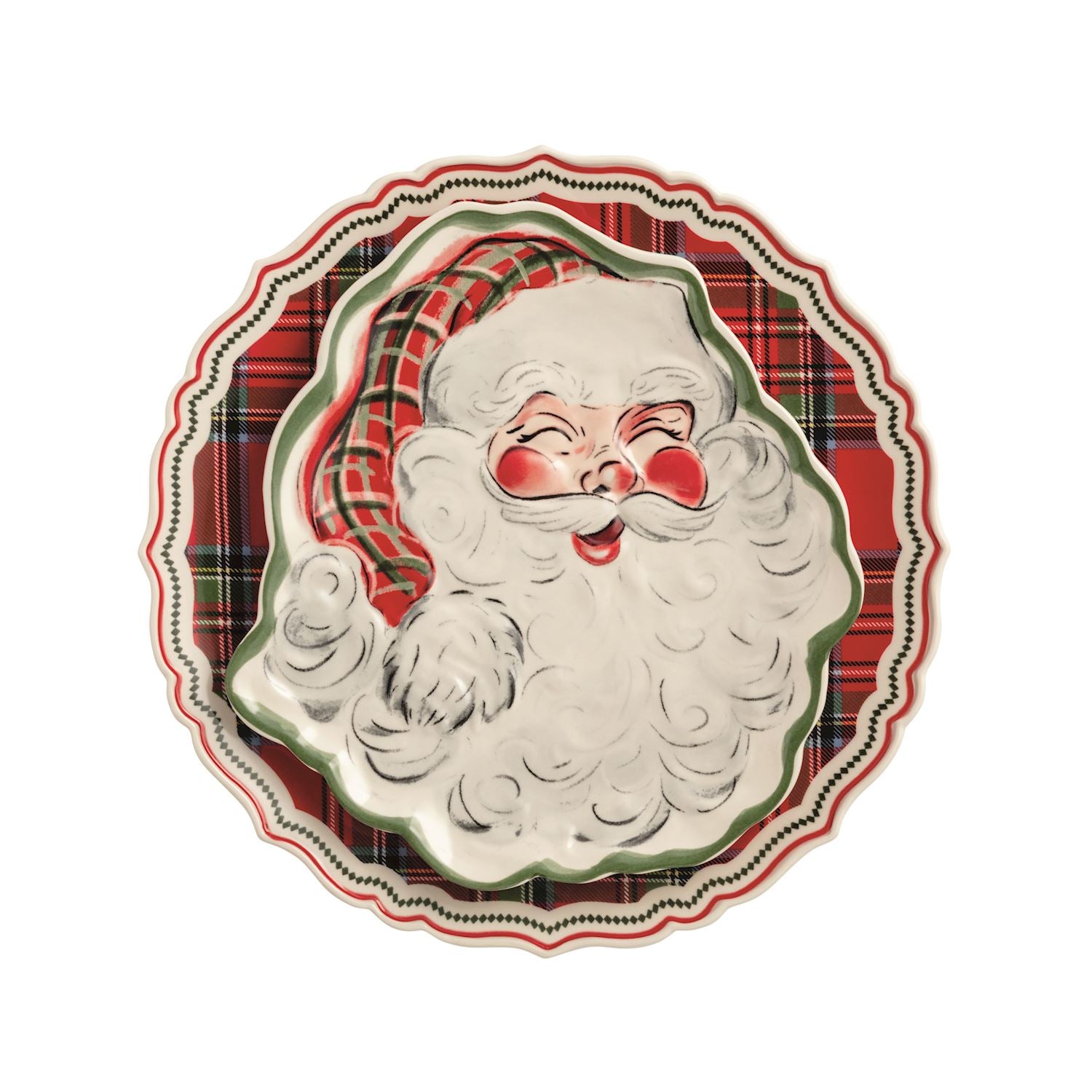 Santa & Tartan Nesting Platter Set