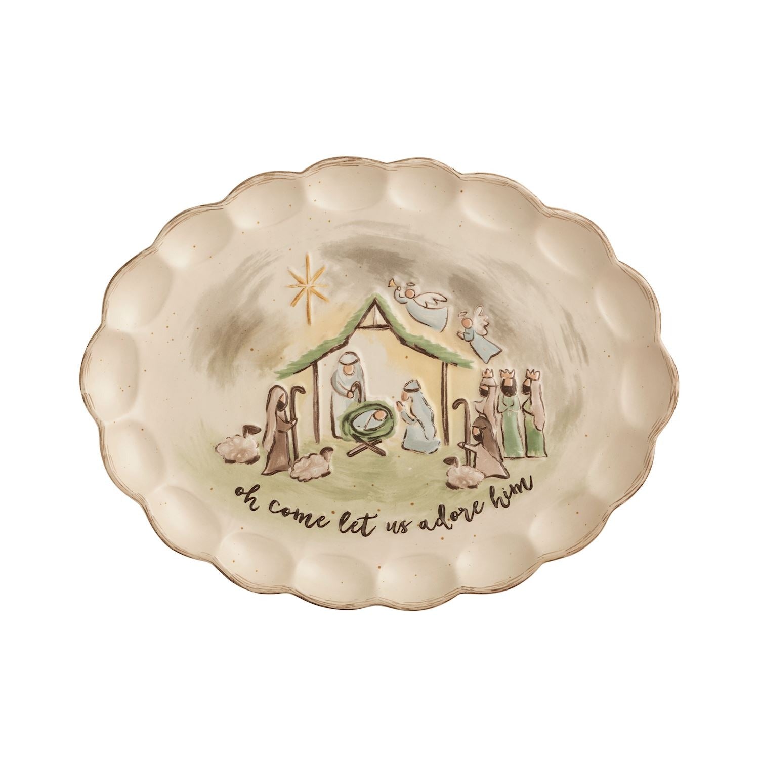 Oval Nativity Platter