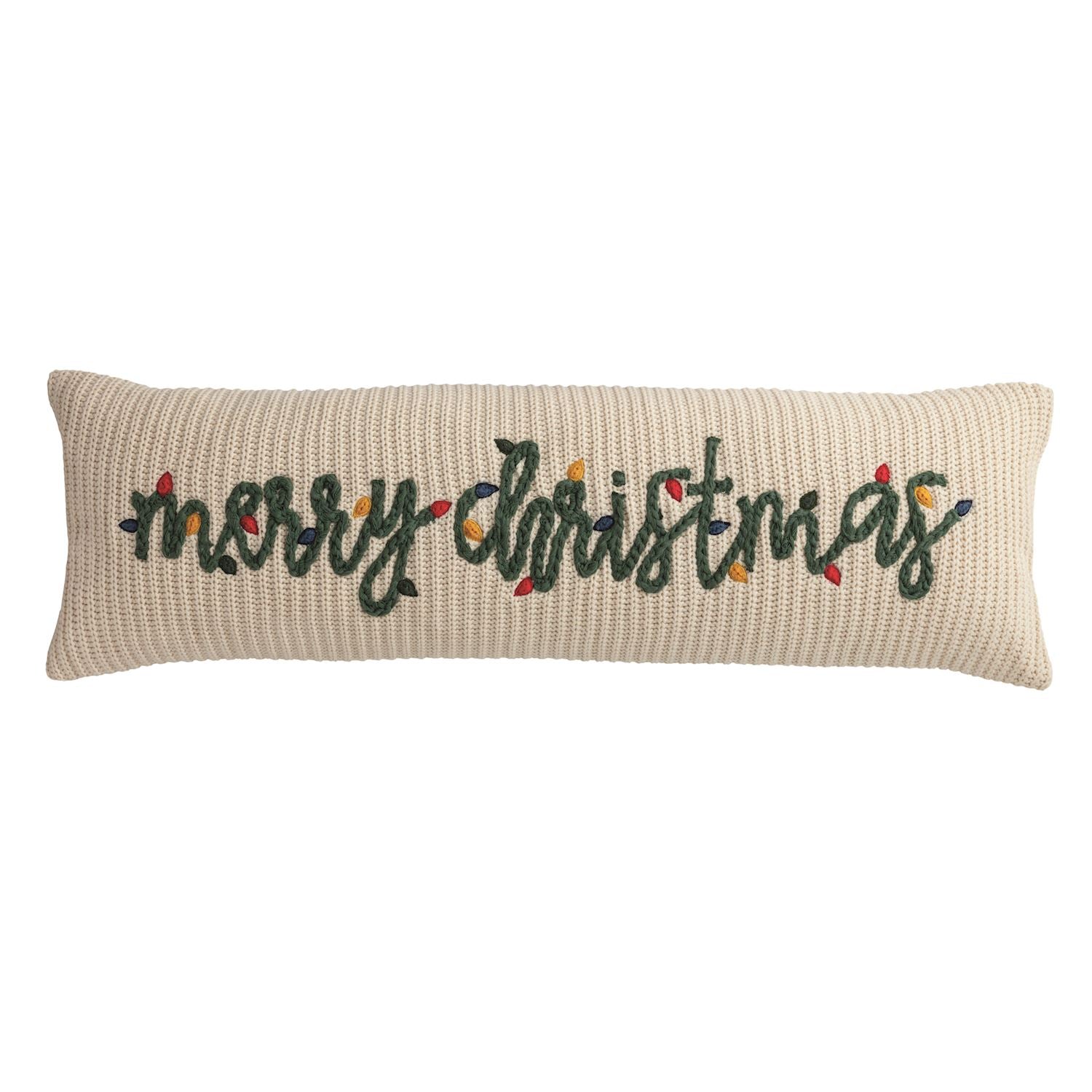Merry Christmas Long Knit Pillow