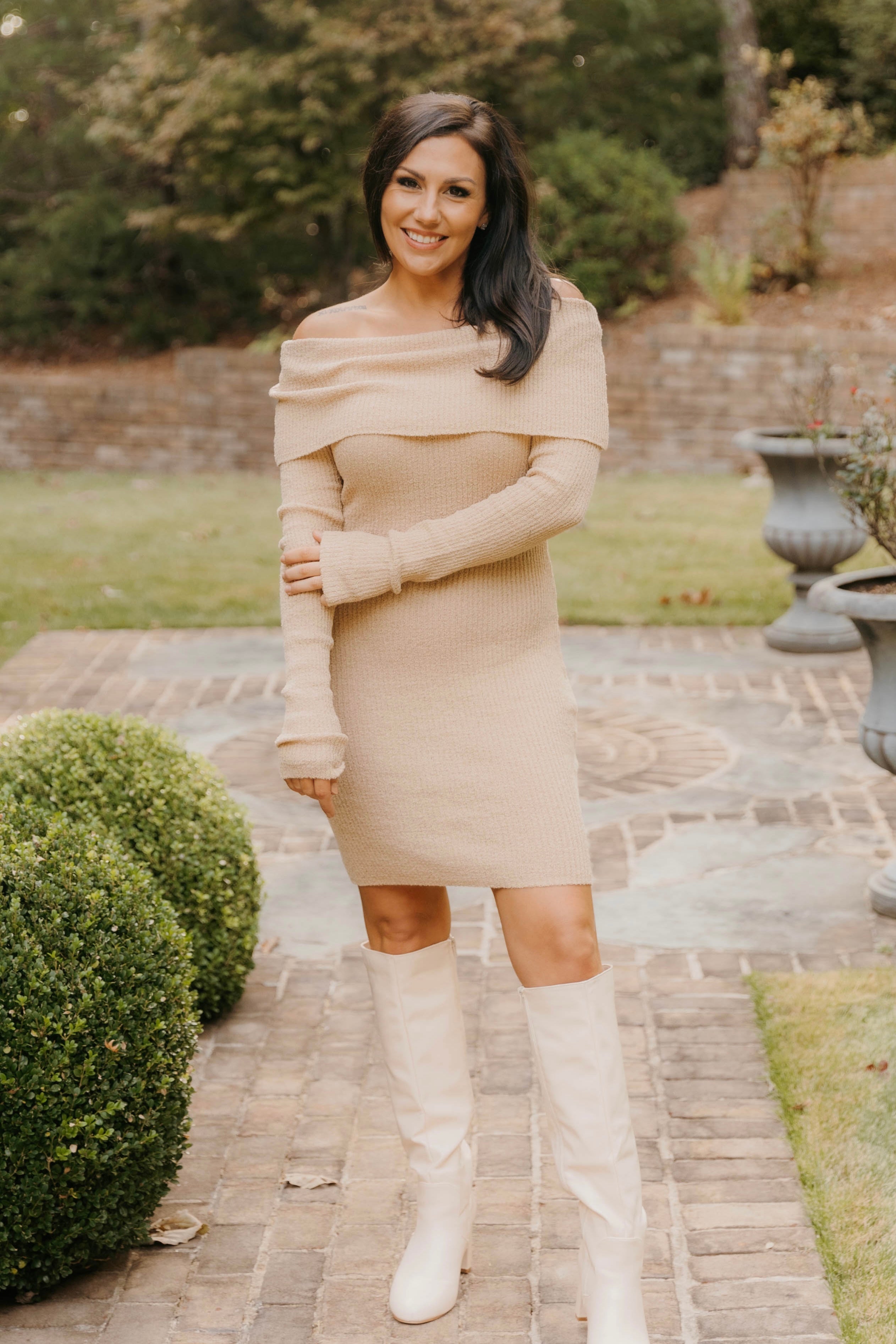 Valerie Off Shoulder Ribbed Mini Dress - Final Sale 25% off in cart