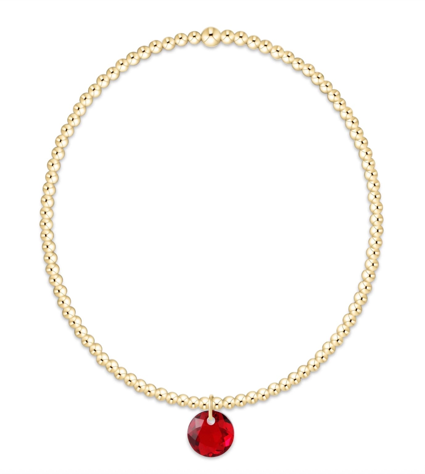 Classic Gold 2mm Bracelet - Reflection Small Charm - 1