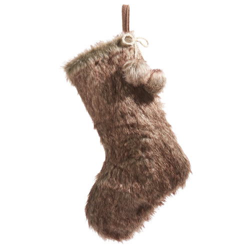 Pom Pom Faux Fur Stocking