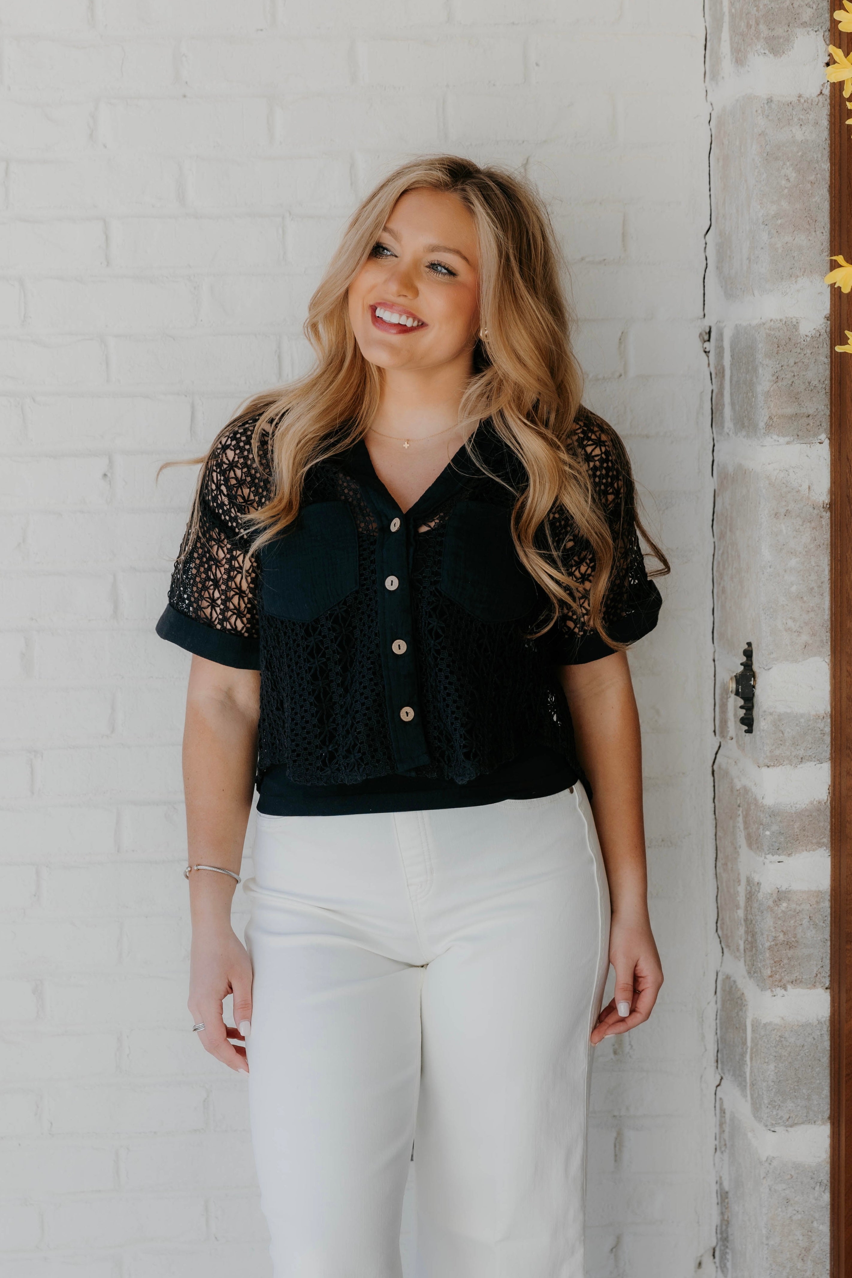 Ellis Crochet Short Sleeve