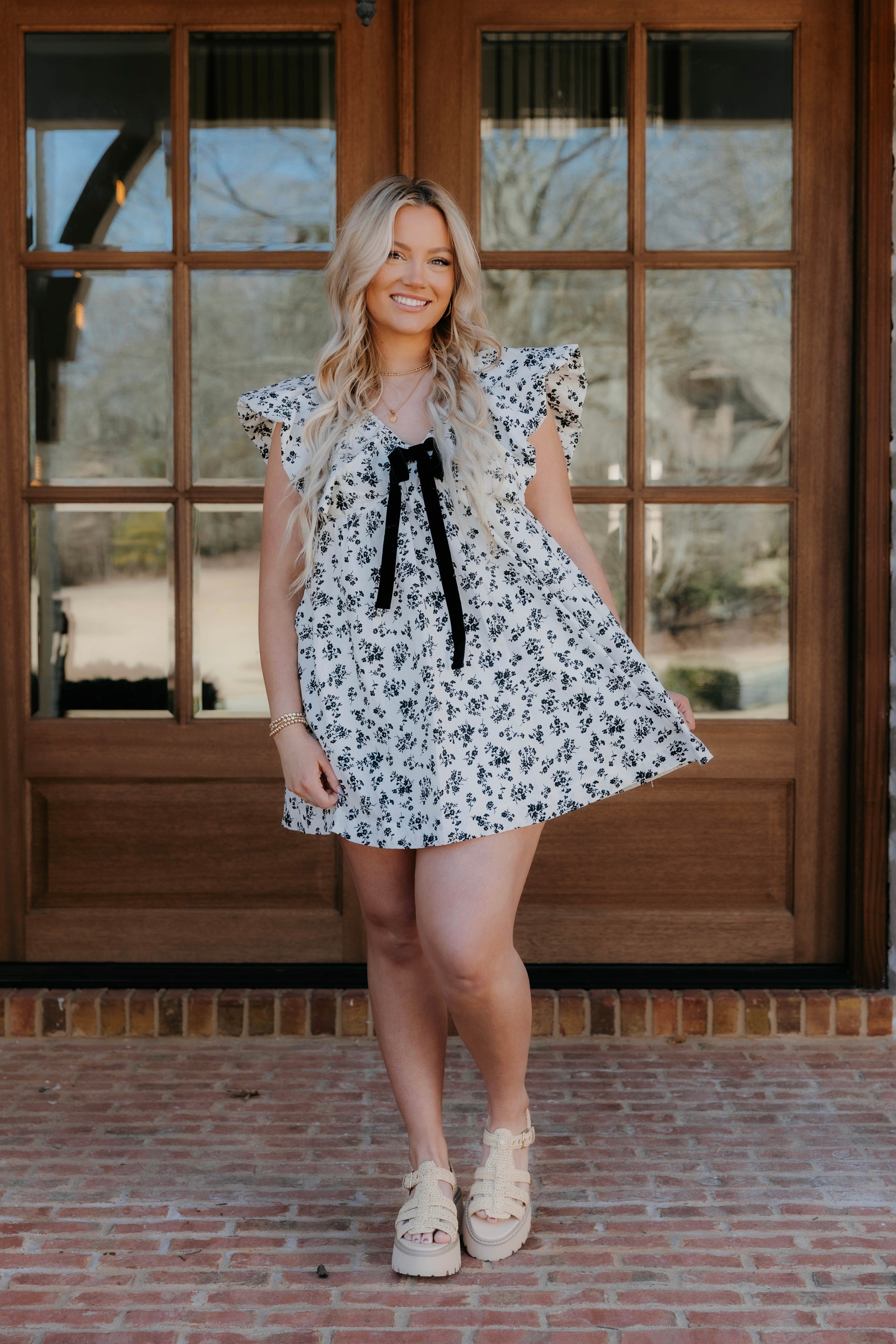 Ellianna Ruffle Sleeve Mini Dress