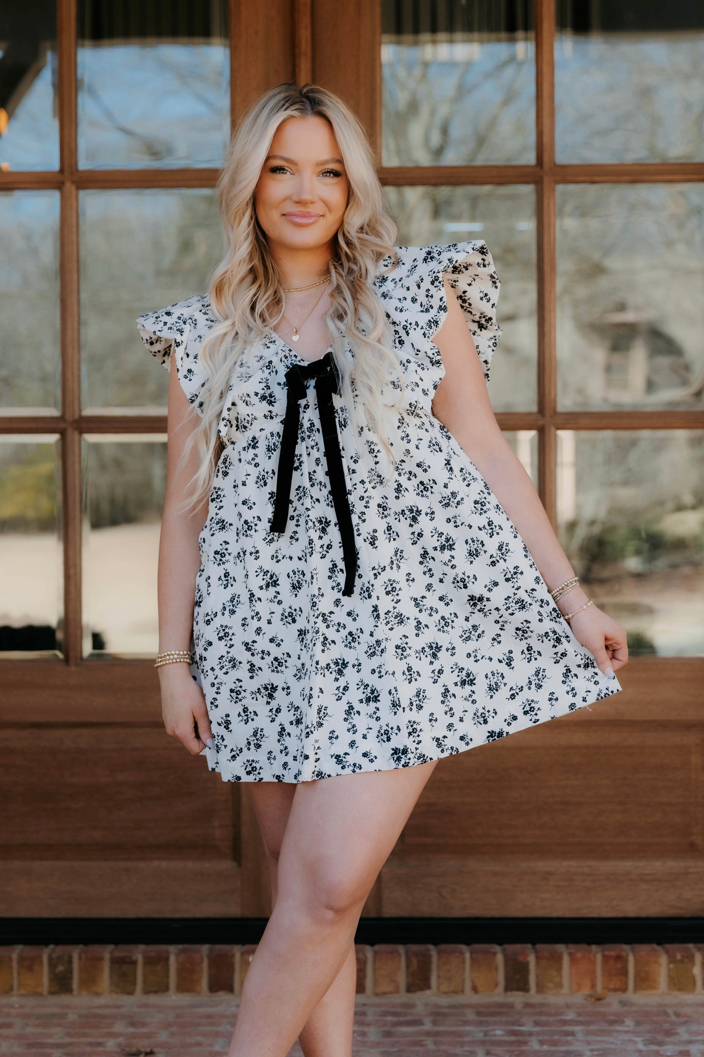 Ellianna Ruffle Sleeve Mini Dress