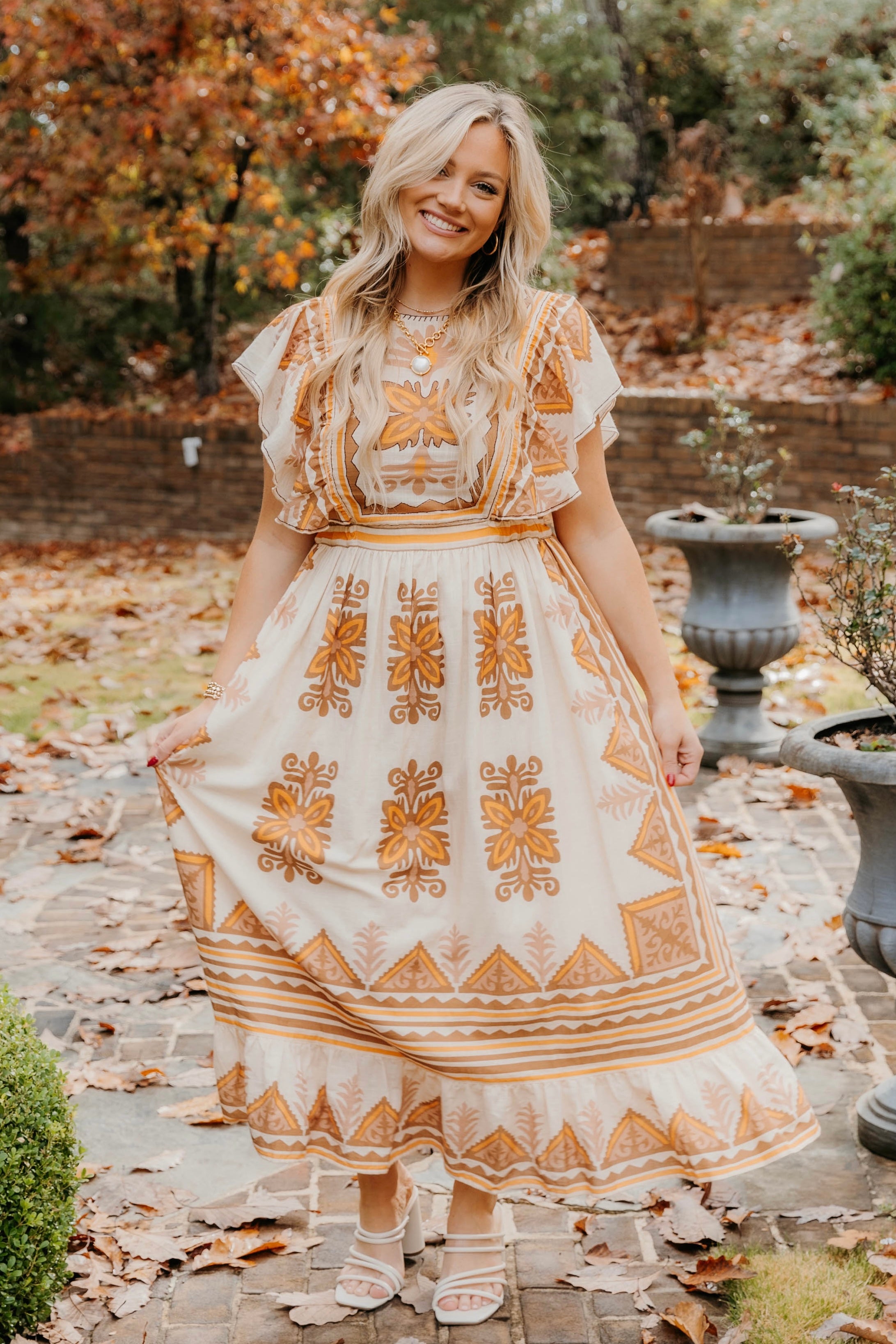 Charlee Flutter Sleeve Midi Dress - Final Sale 25% off in cart