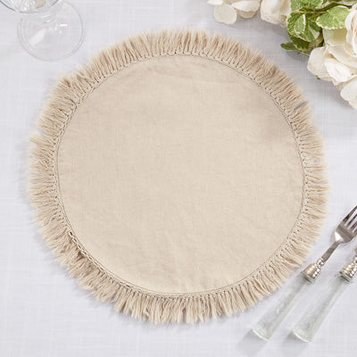 Stonewashed Fringe Placemats - Set of 4
