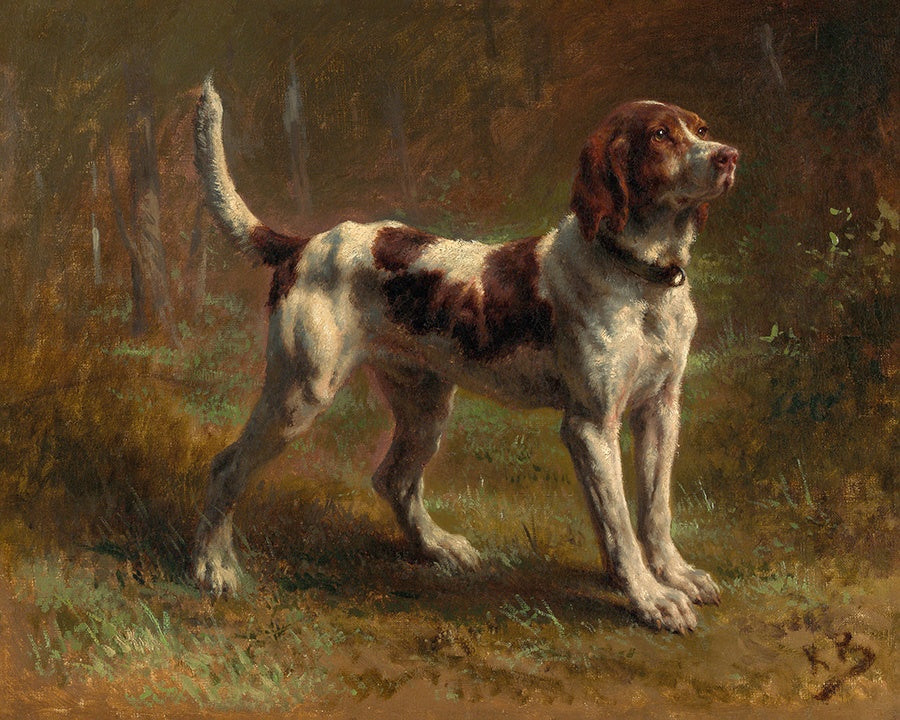 A Limier Briquet Hound Painting