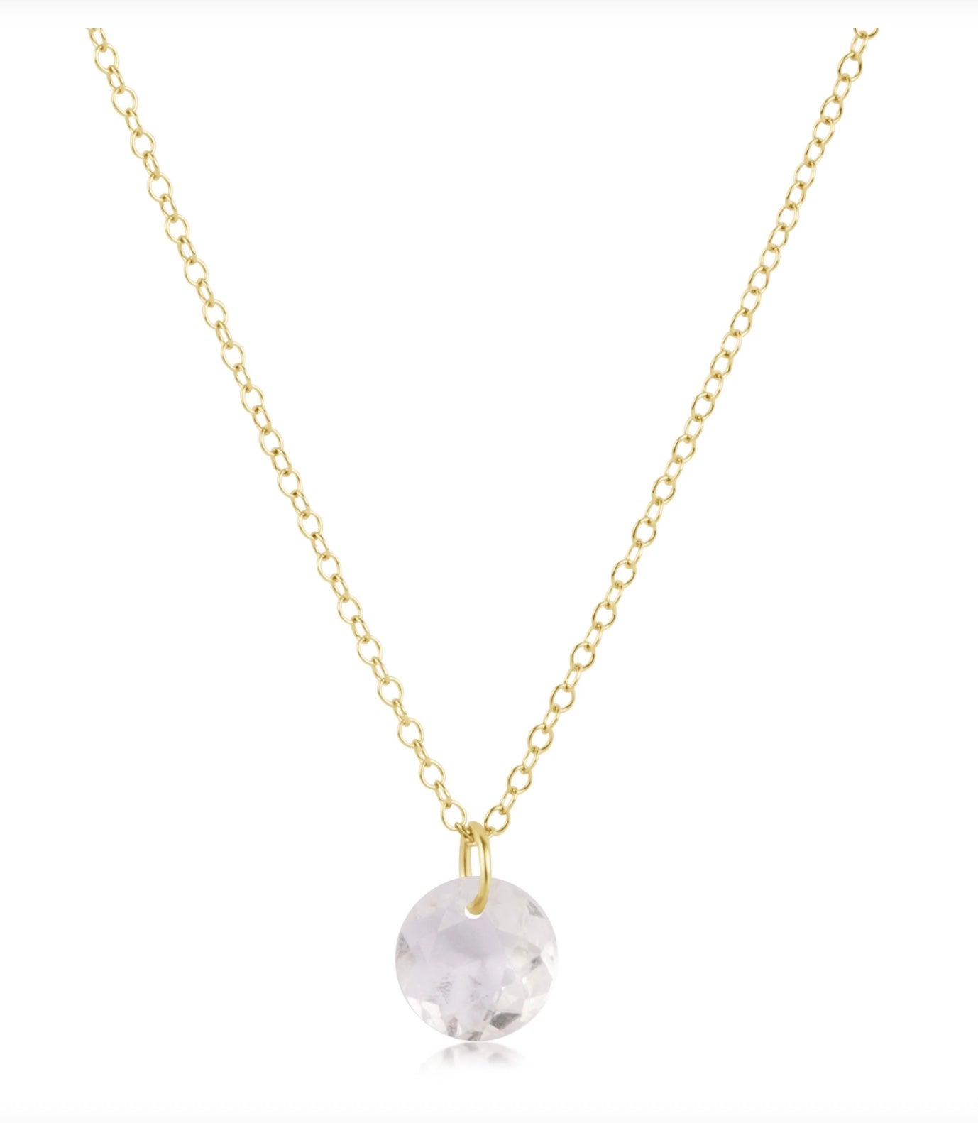 16" Necklace Gold - Reflection Small Charm - 4