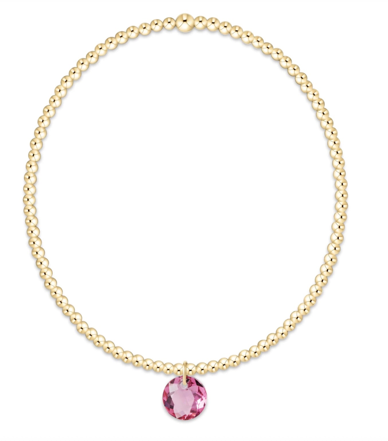 Classic Gold 2mm Bracelet - Reflection Small Charm - 10