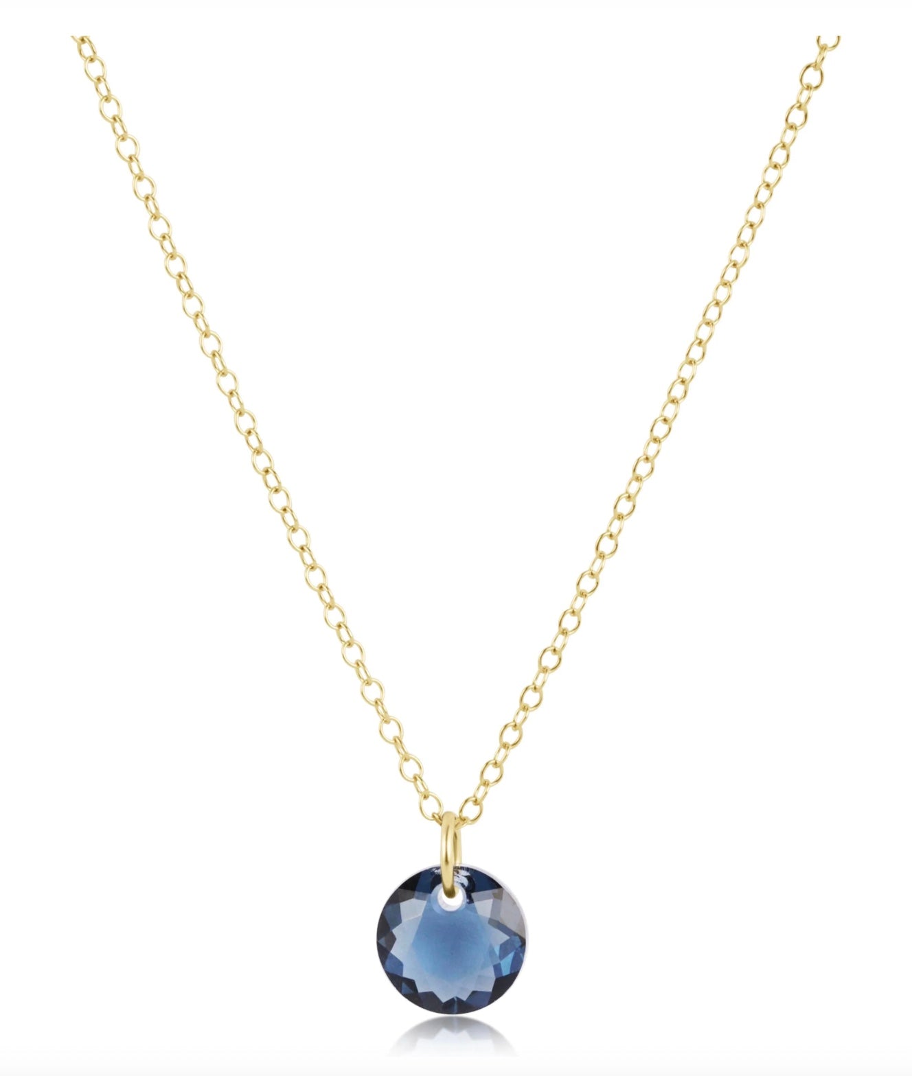 16" Necklace Gold - Reflection Small Charm - 9