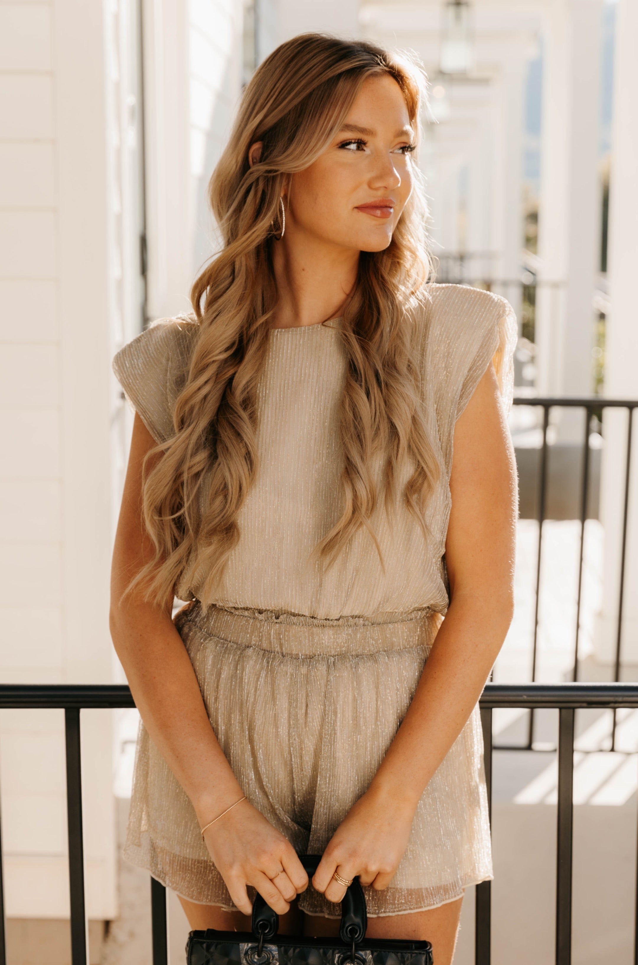 Carmen Sheer Metallic Top - Final Sale 40% off in cart