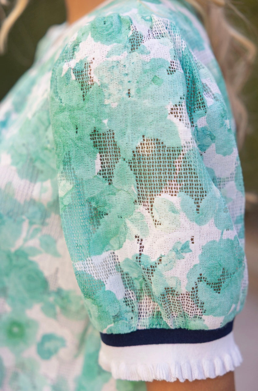 Mint To Be Floral Textured Top