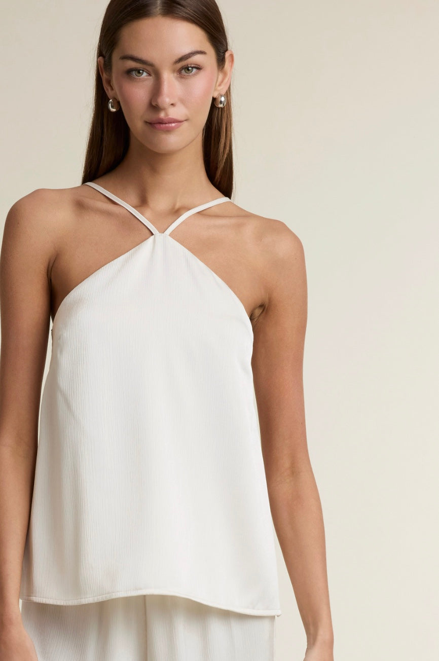 Eloise Textured Halter Top & Wide Leg Pant Set