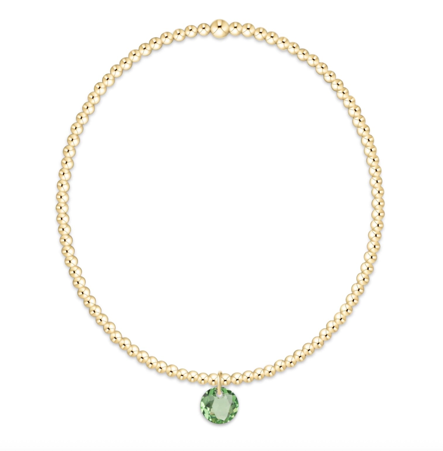 Classic Gold 2mm Bracelet - Reflection Small Charm - 8