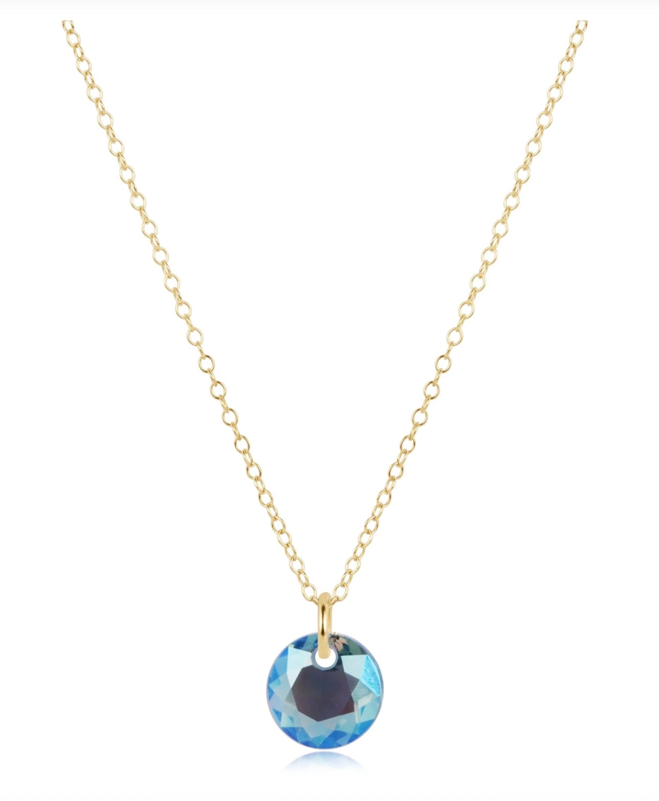 16" Necklace Gold - Reflection Small Charm - 3