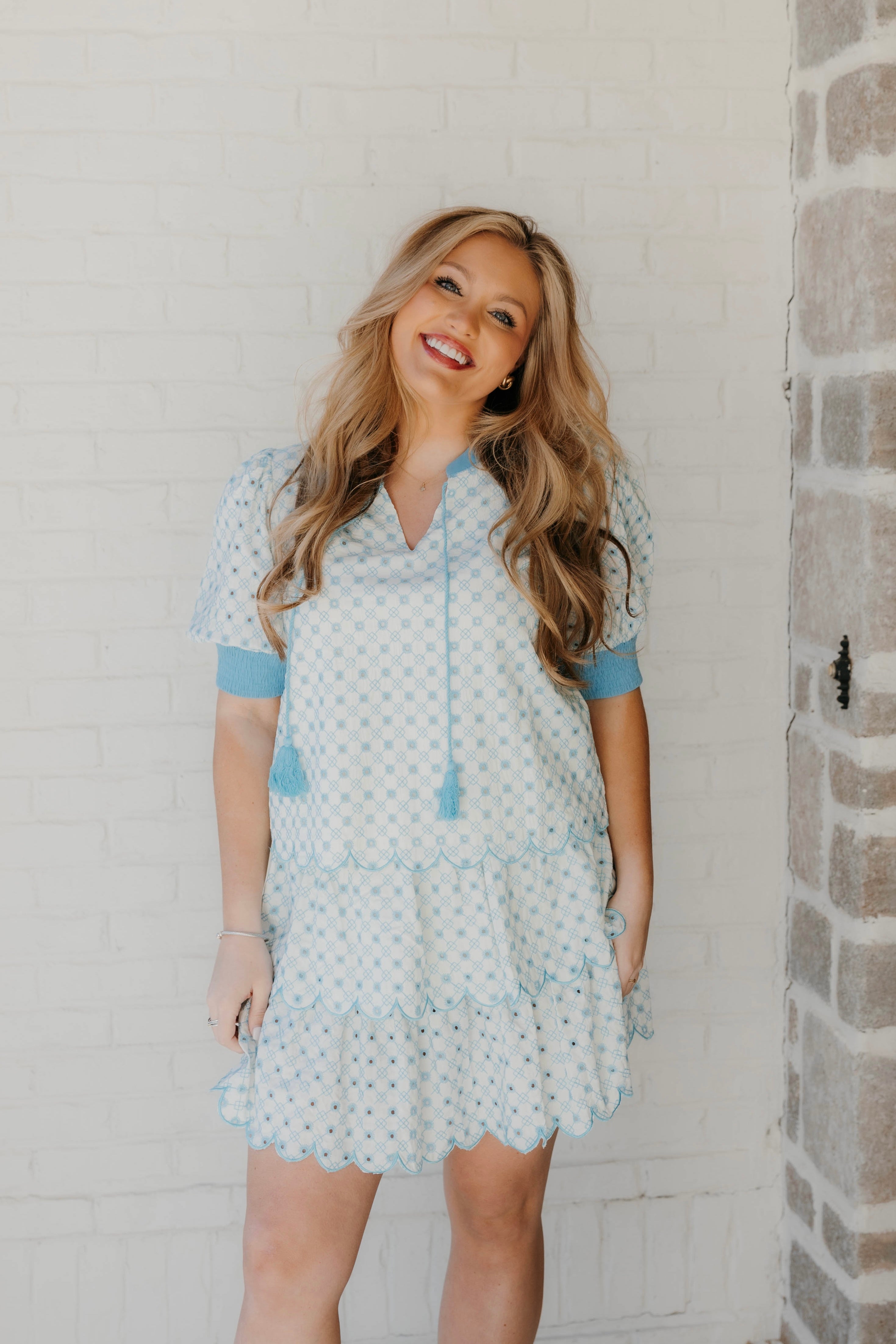 Luisa Eyelet Scalloped Hem Top - Final Sale 40% off in cart